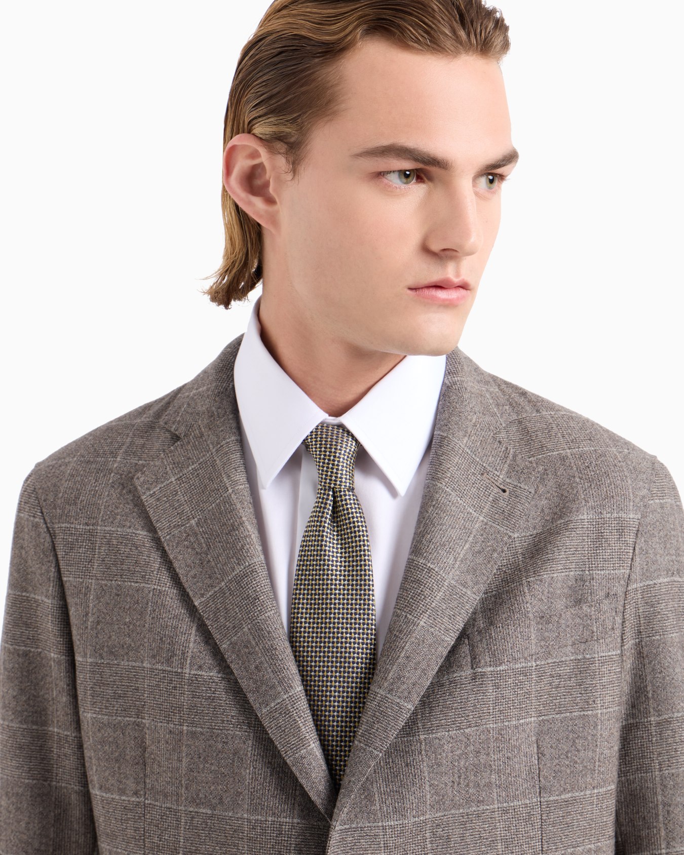 Pure silk tie with jacquard op-art motif Slide 2