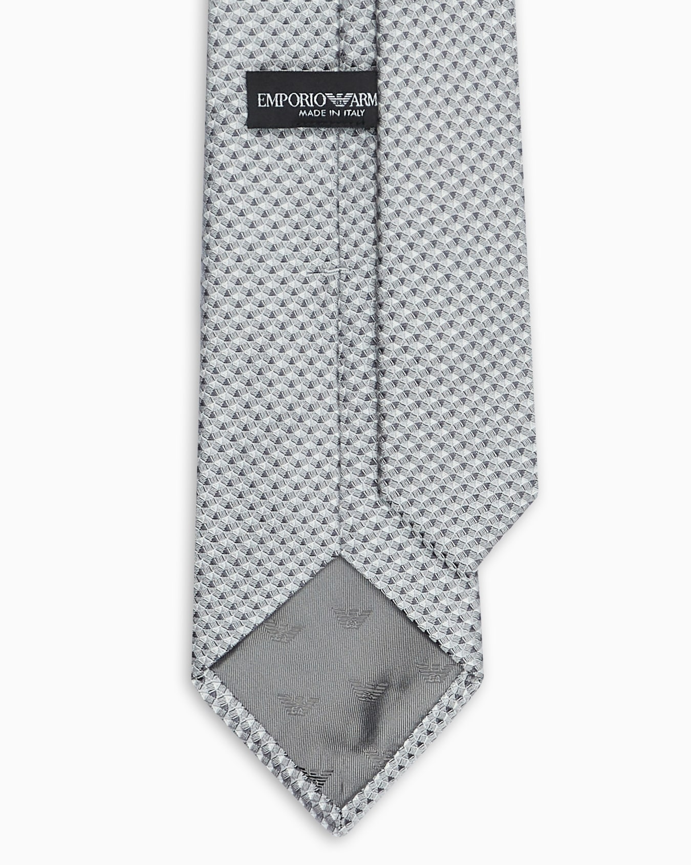 Pure silk tie with jacquard op-art motif Slide 1