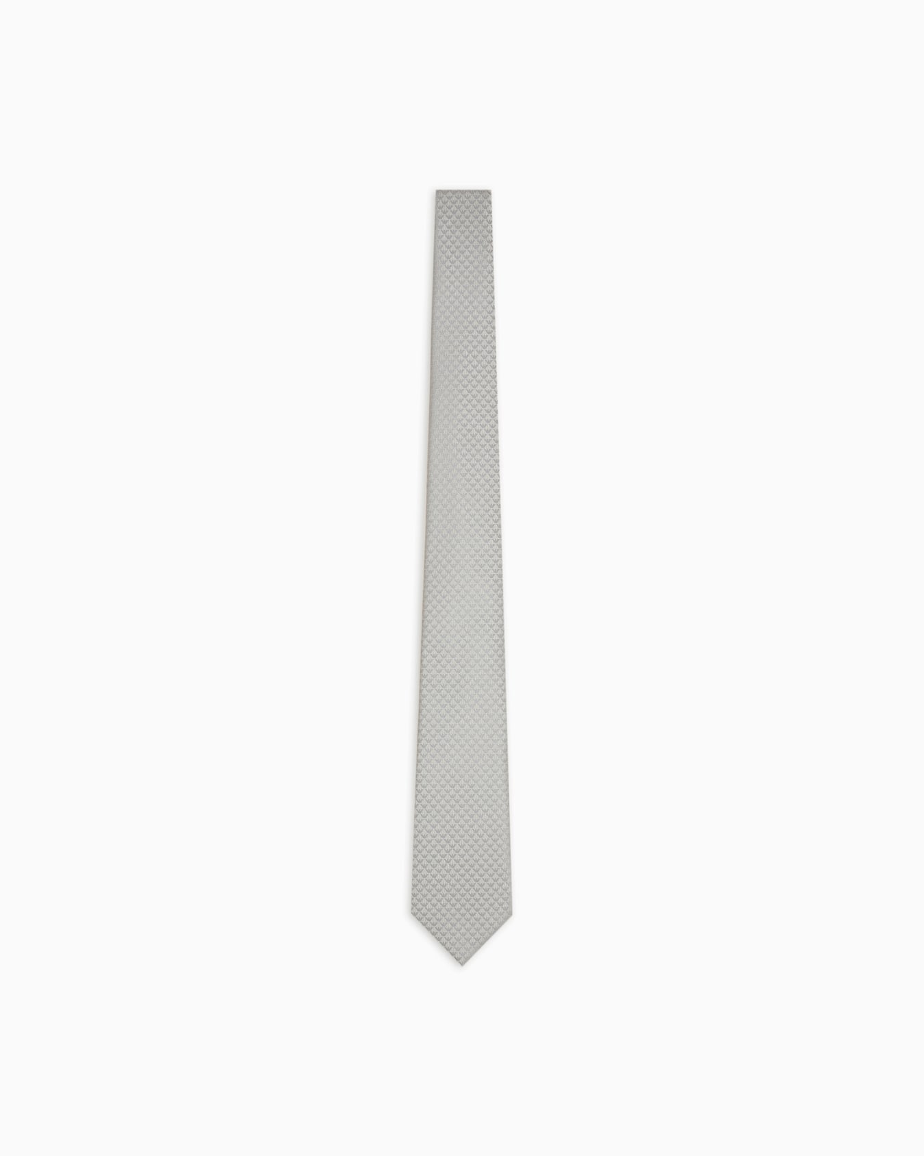 Pure silk tie with jacquard monogram Slide 0