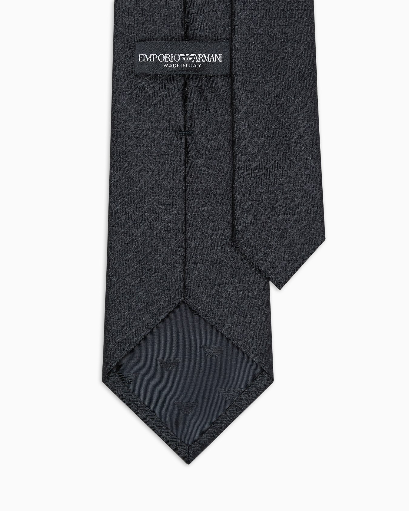 Pure silk tie with jacquard monogram Slide 1