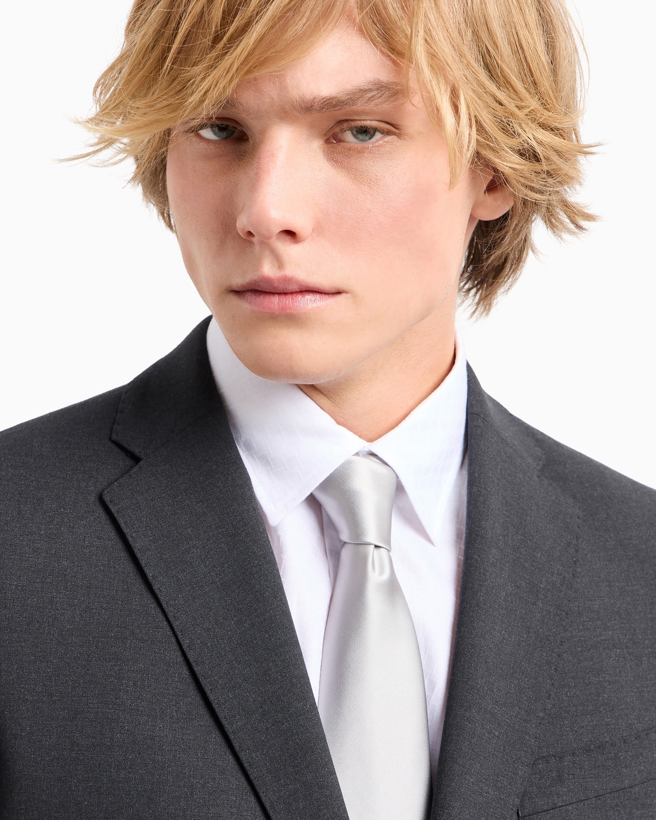 Pure silk tie with jacquard micro-motif Slide 2