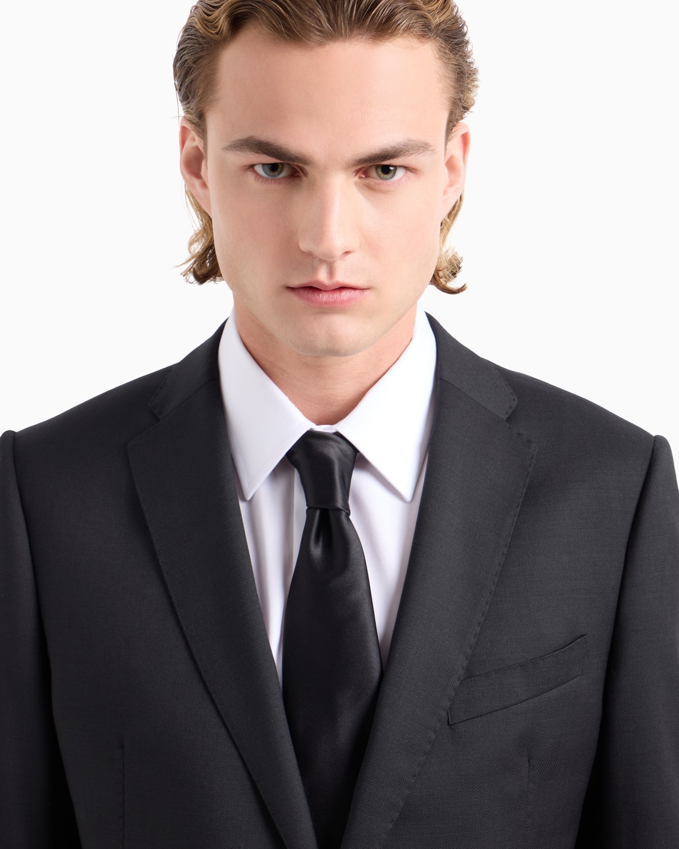 Pure silk tie with jacquard micro-motif Slide 2