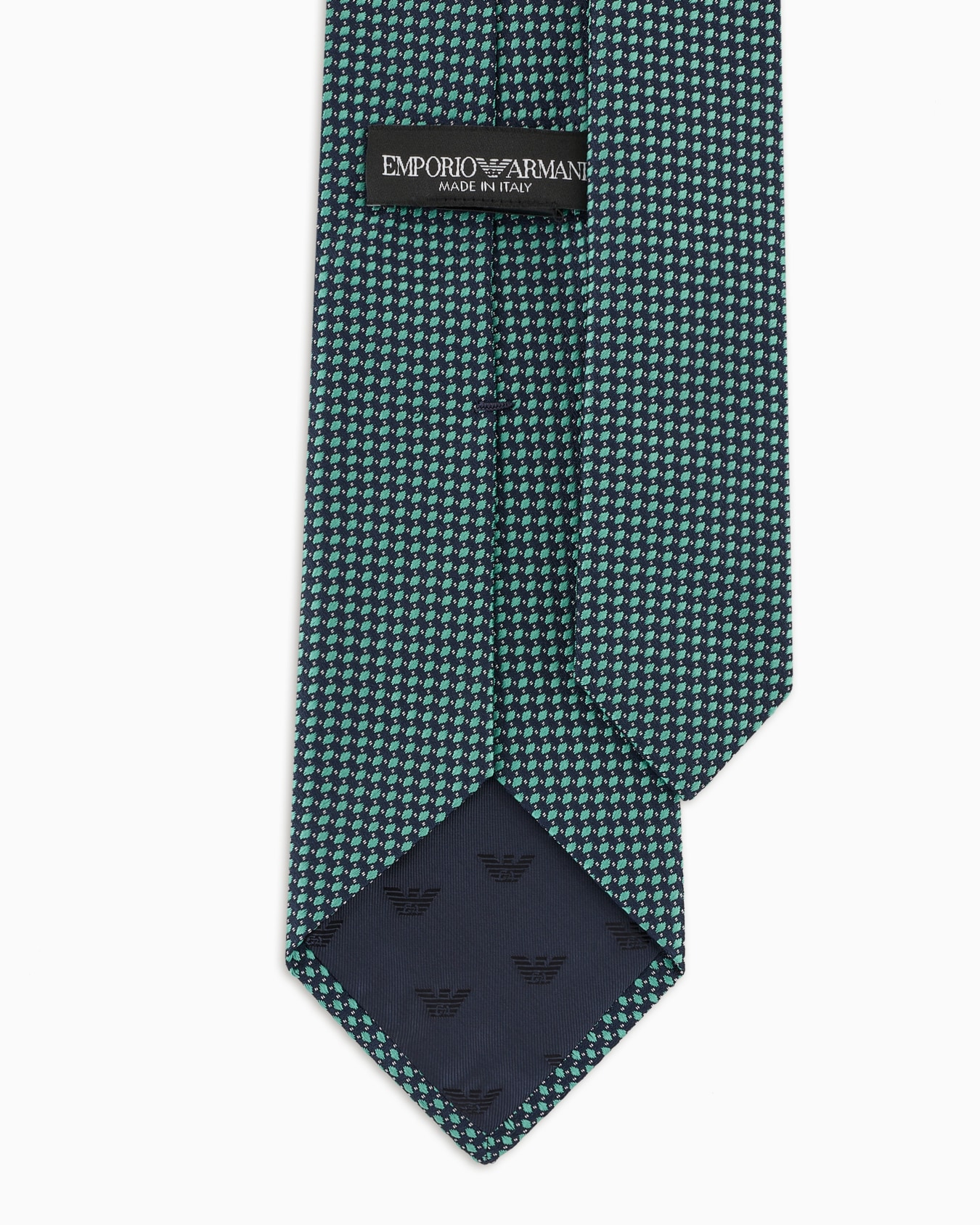 Pure silk tie with two-tone jacquard micro-pattern Slide 1