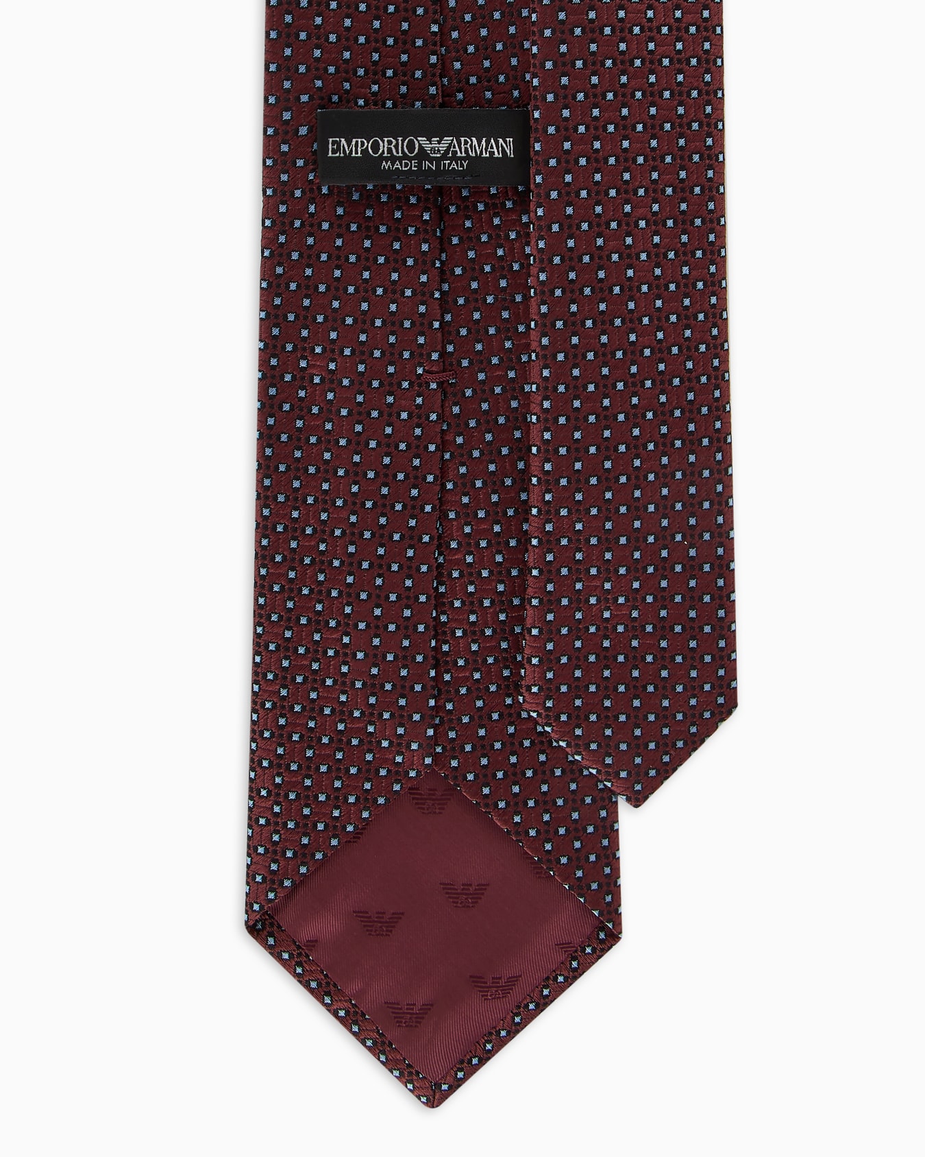 Pure silk tie with jacquard op-art micro pattern Slide 1