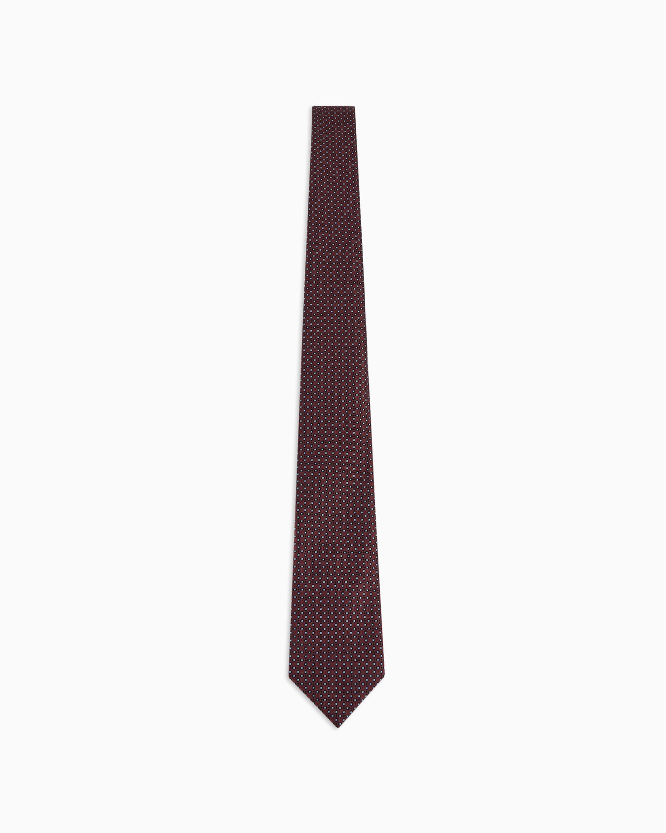 Pure silk tie with jacquard op-art micro pattern Slide 0