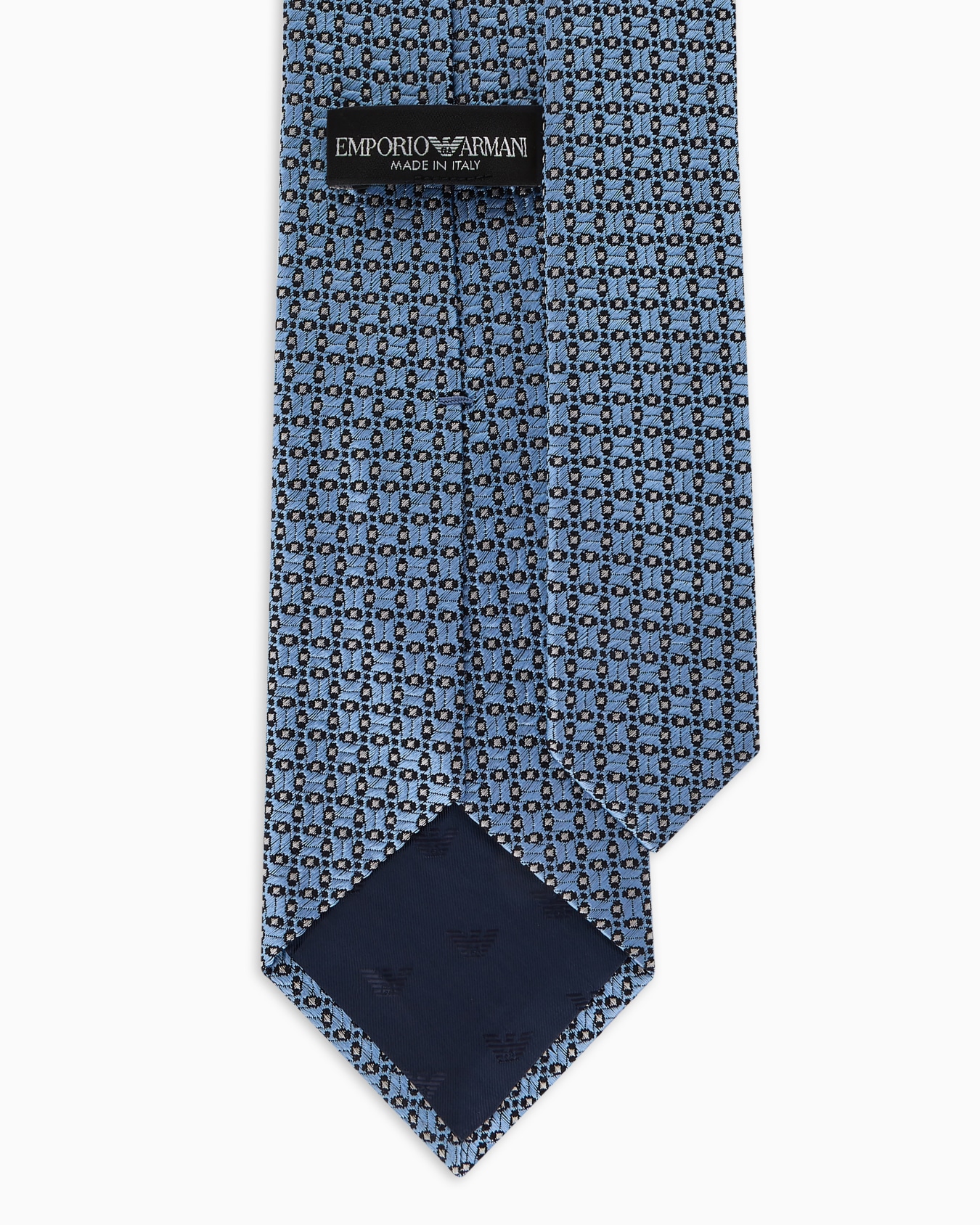 Pure silk tie with jacquard op-art micro pattern Slide 1