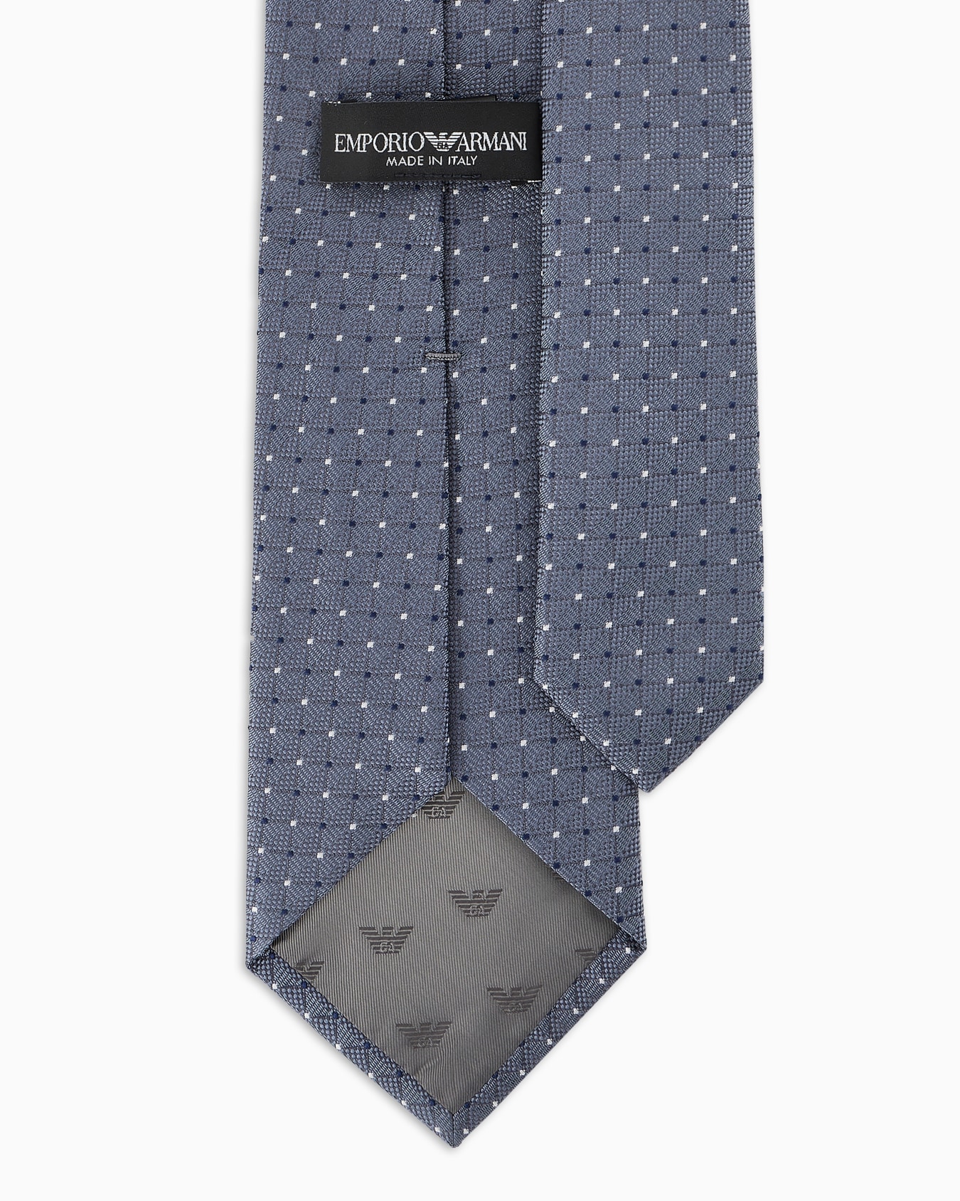 Pure silk tie with jacquard micro-pattern Slide 1