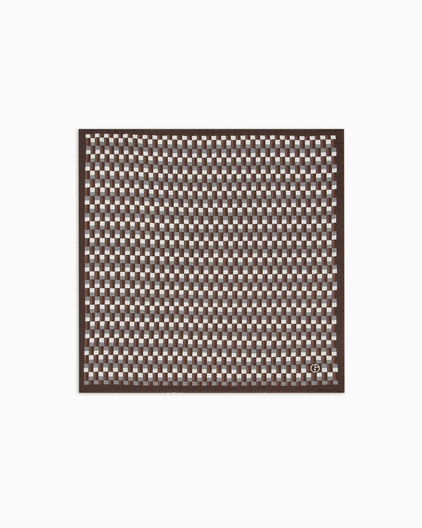 Printed seersucker silk pocket square Slide 0