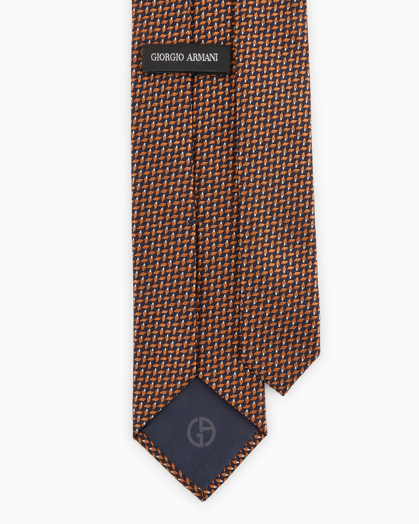 Corbata de seda con motivo geométrico en tejido jacquard Diapositiva 1