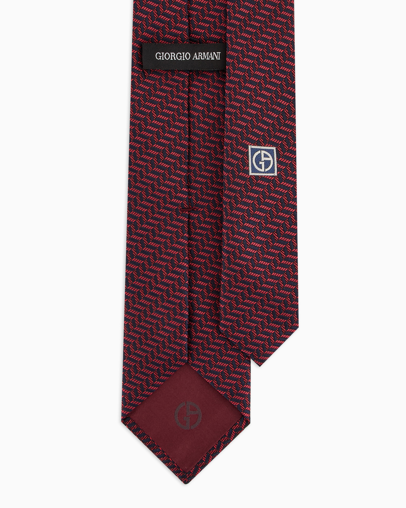 Silk tie with jacquard chevron motif Slide 1