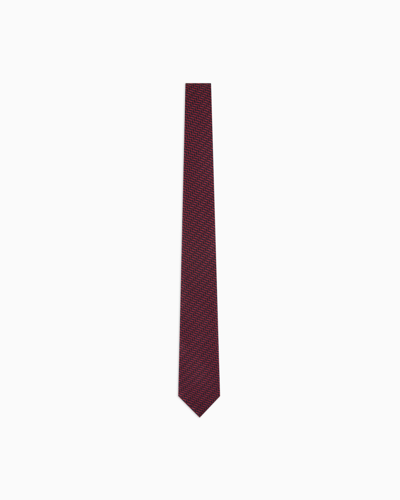 Silk tie with jacquard chevron motif Slide 0