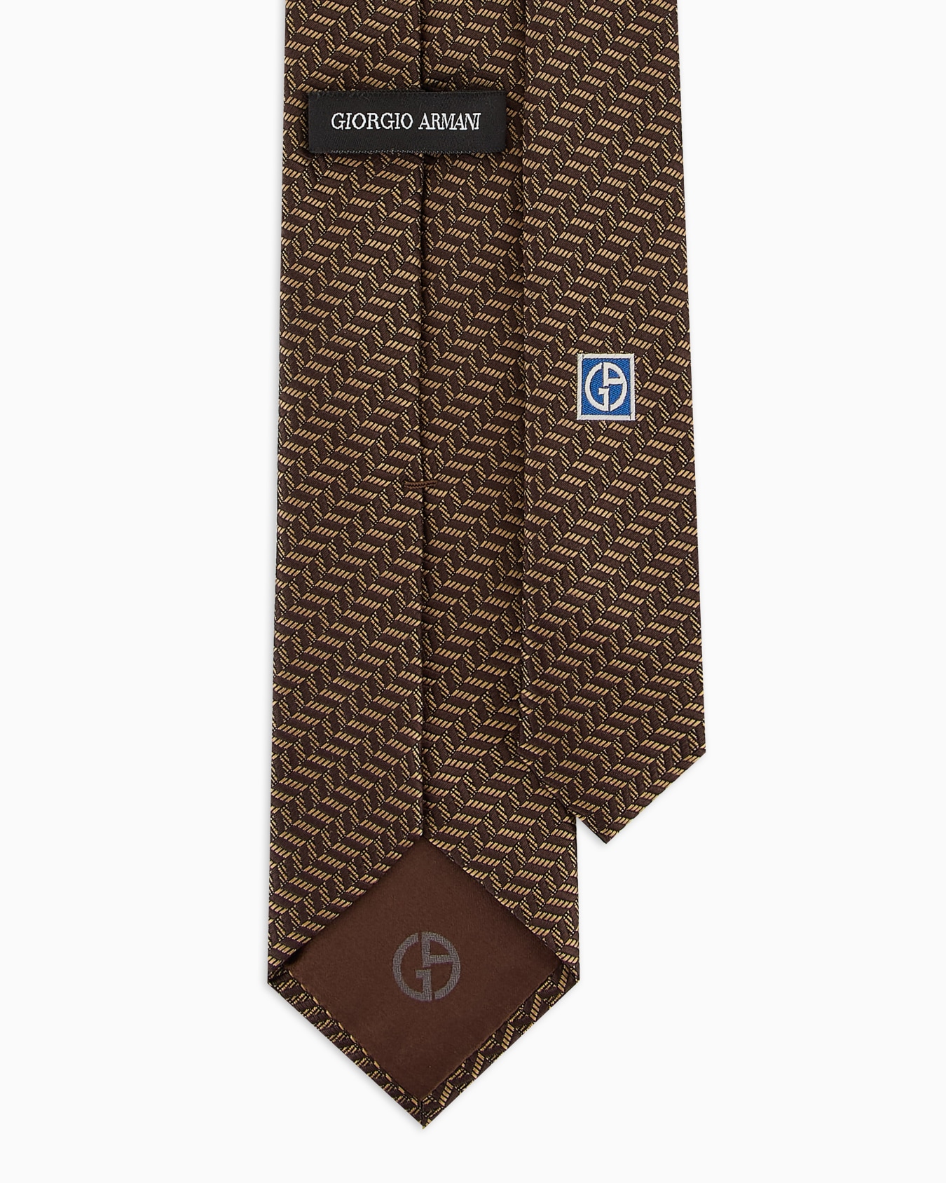Silk tie with jacquard chevron motif Slide 1