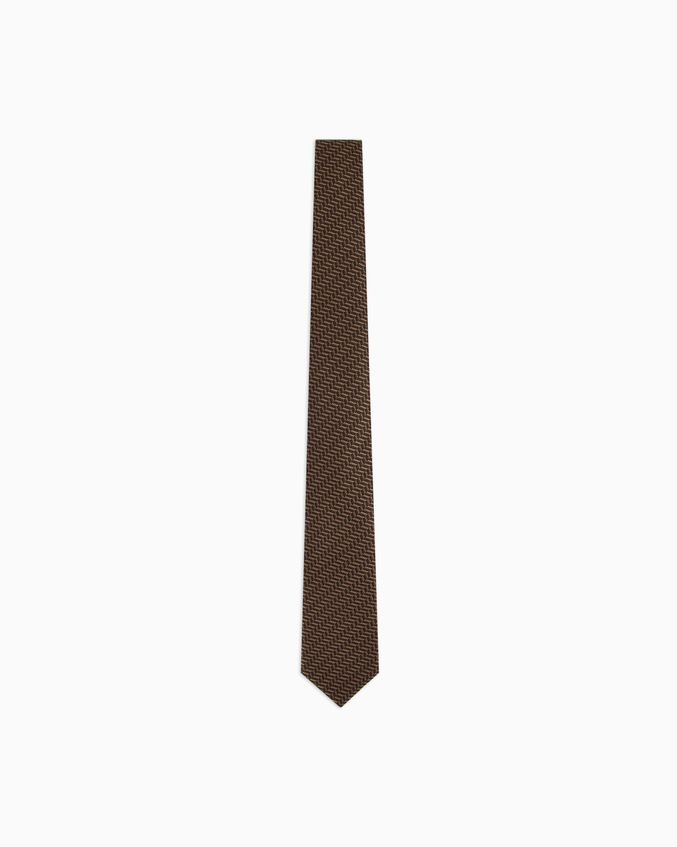 Silk tie with jacquard chevron motif Slide 0