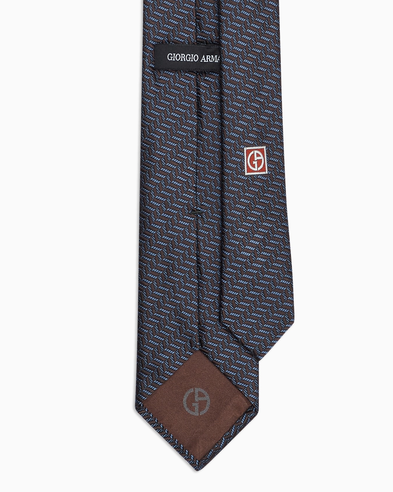Corbata de seda con motivo chevrón en tejido jacquard Diapositiva 1