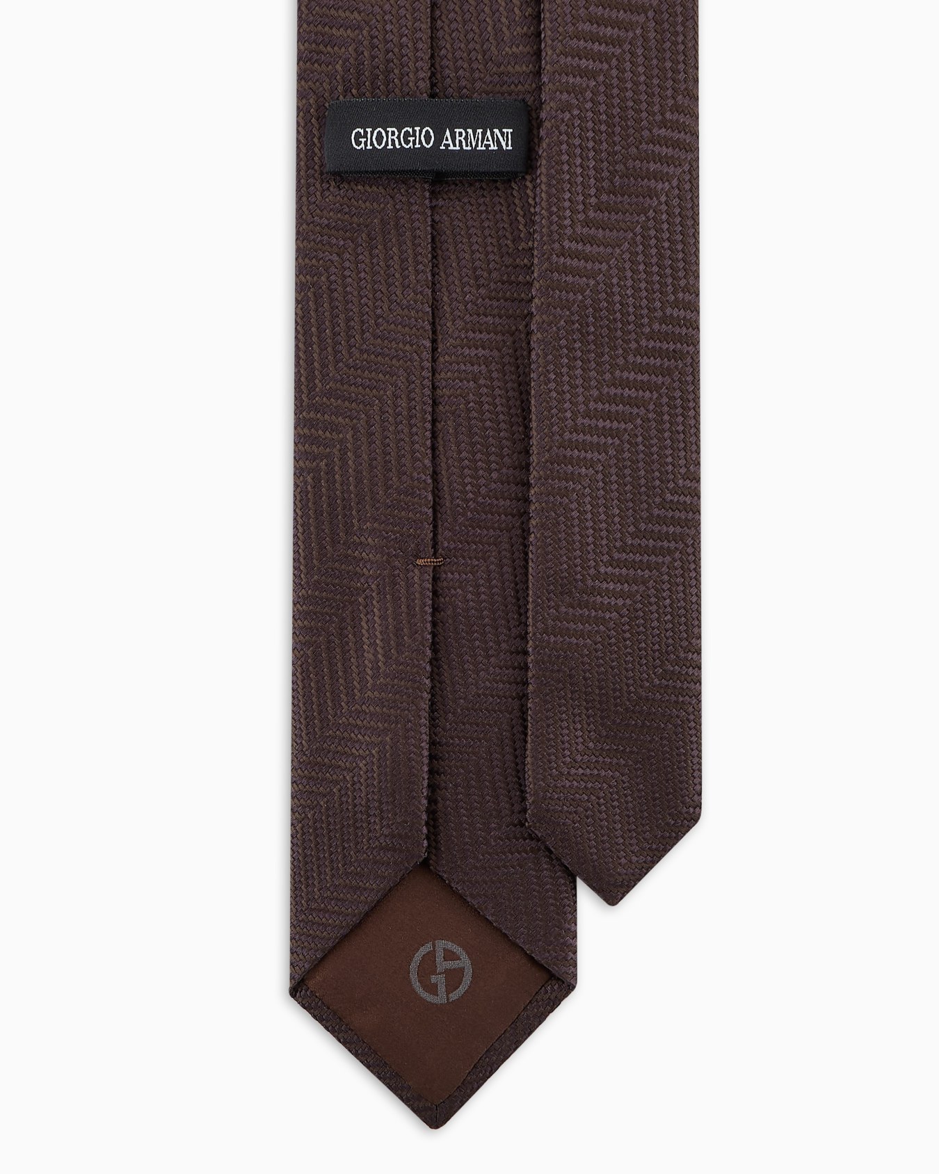Silk tie with jacquard chevron motif Slide 1