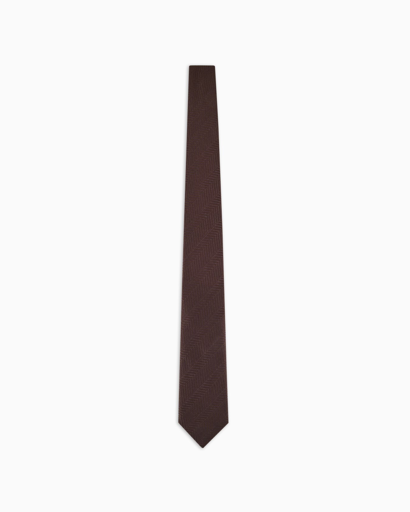 Silk tie with jacquard chevron motif Slide 0