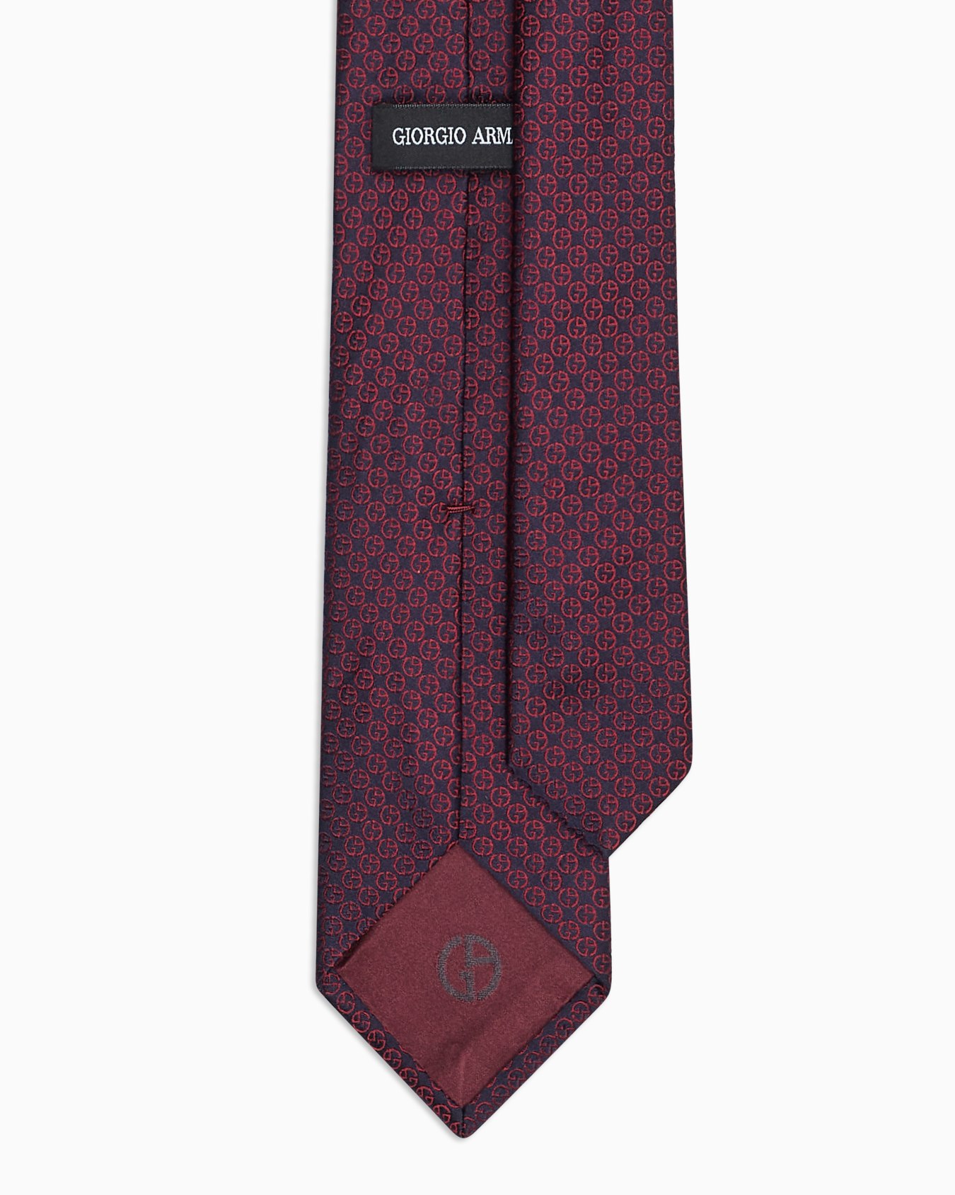 Silk tie with jacquard monogram Slide 1