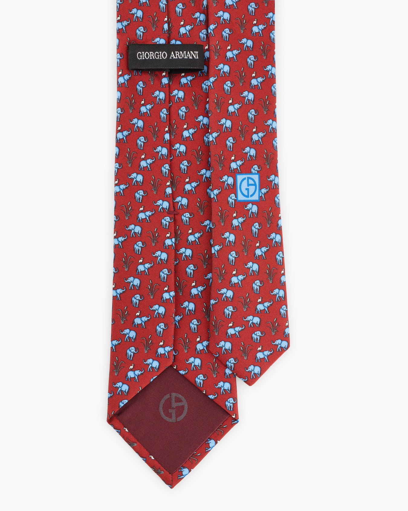 ASV silk tie with elephant print Slide 1