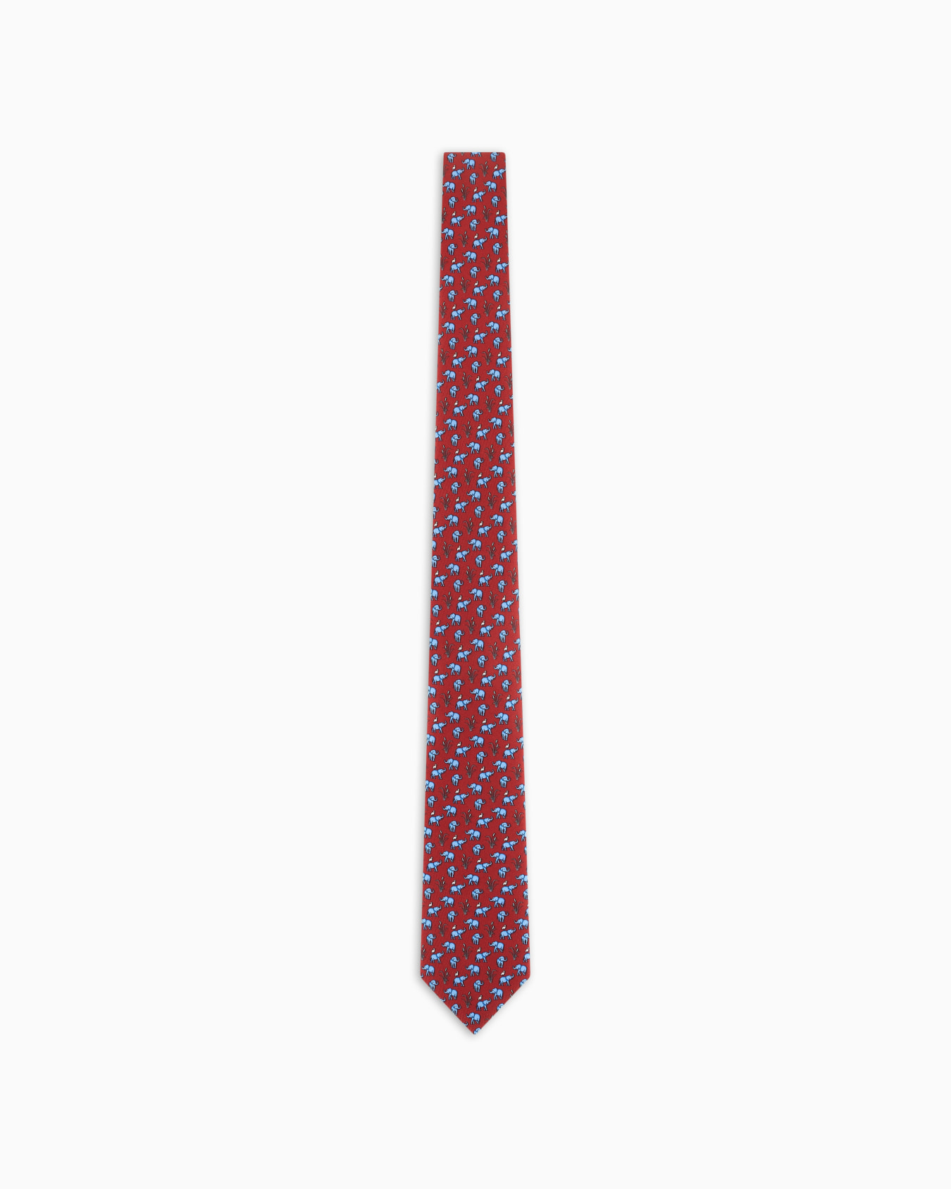 ASV silk tie with elephant print Slide 0