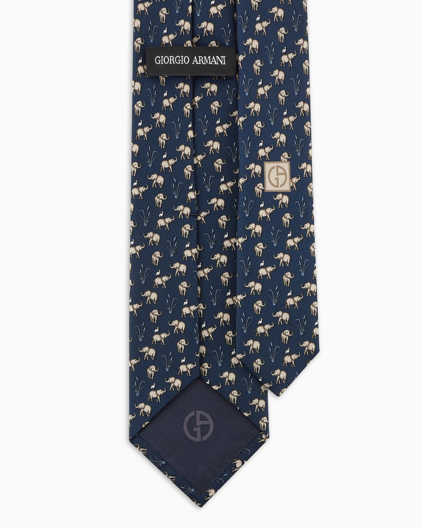 Corbata de seda con estampado de elefantitos ASV Diapositiva 1