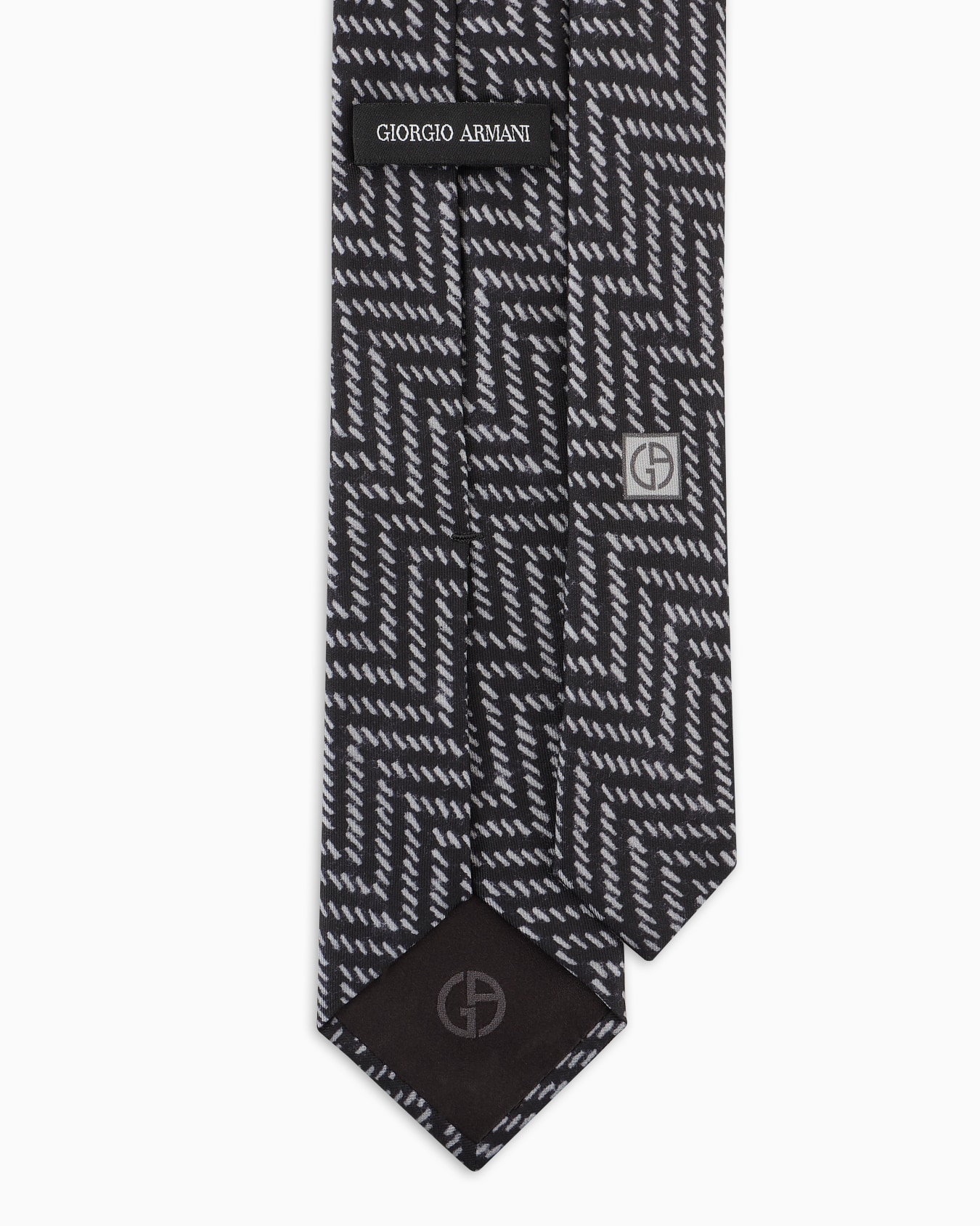 ASV silk tie with geometric print Slide 1