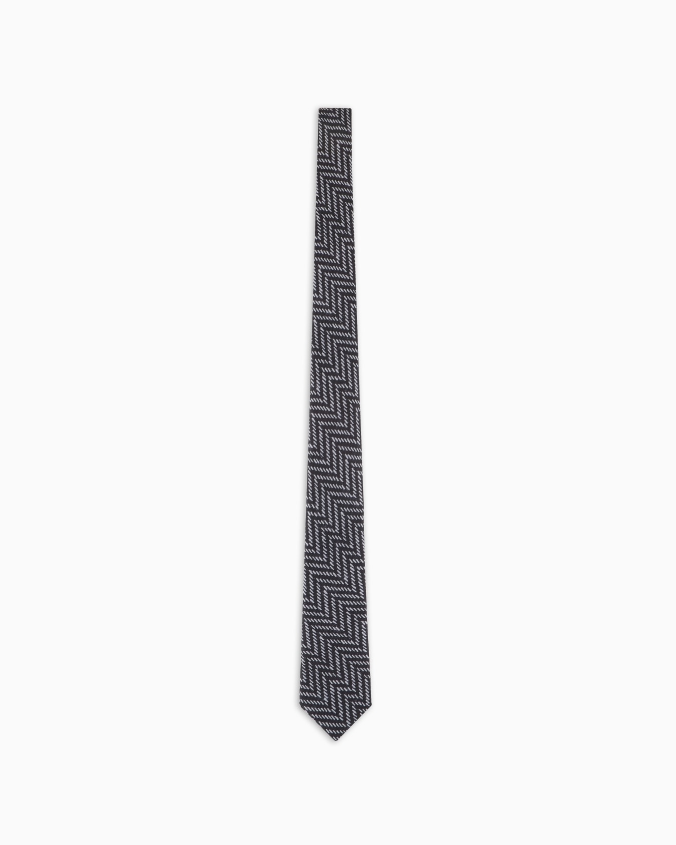 ASV silk tie with geometric print Slide 0