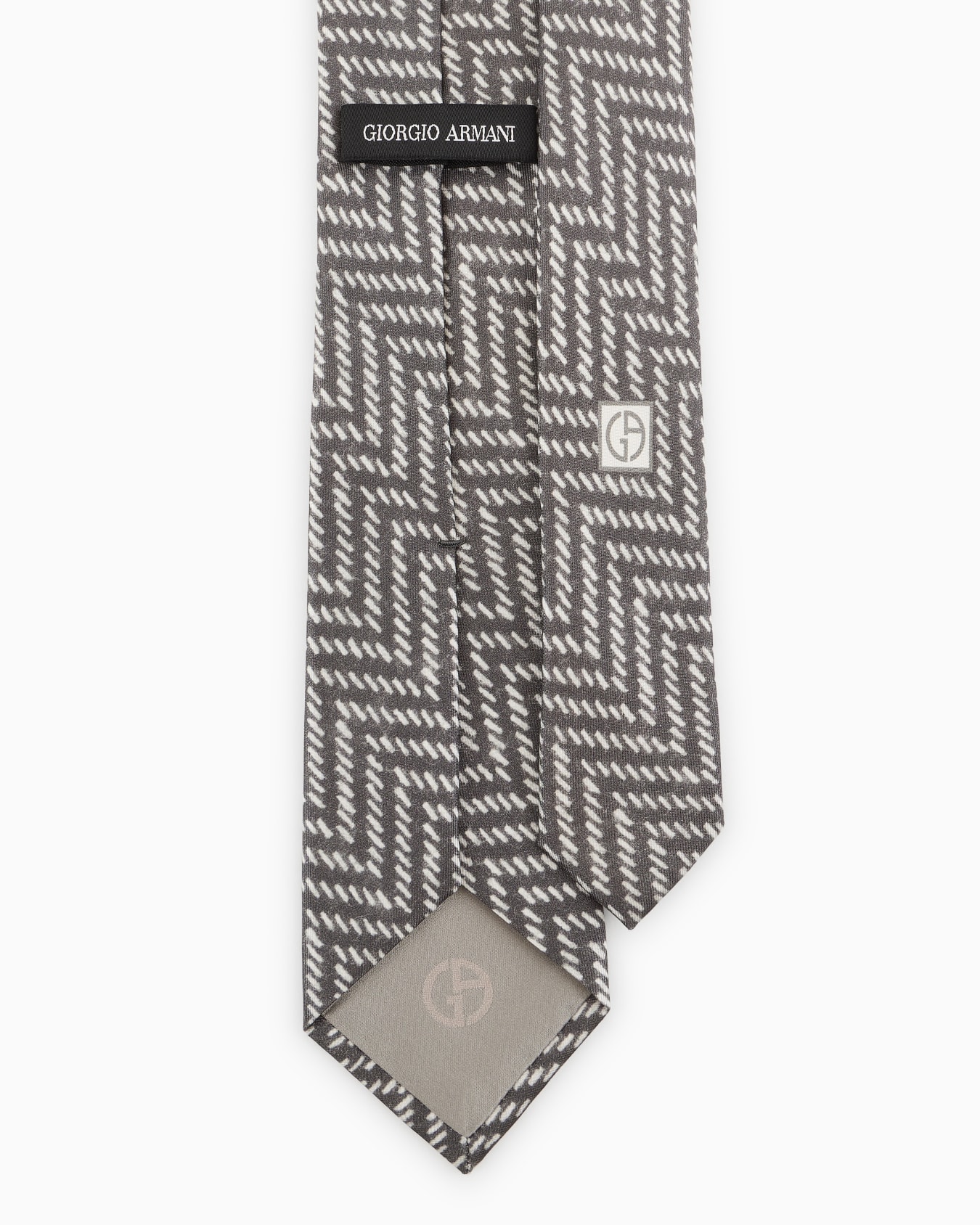 ASV silk tie with geometric print Slide 1