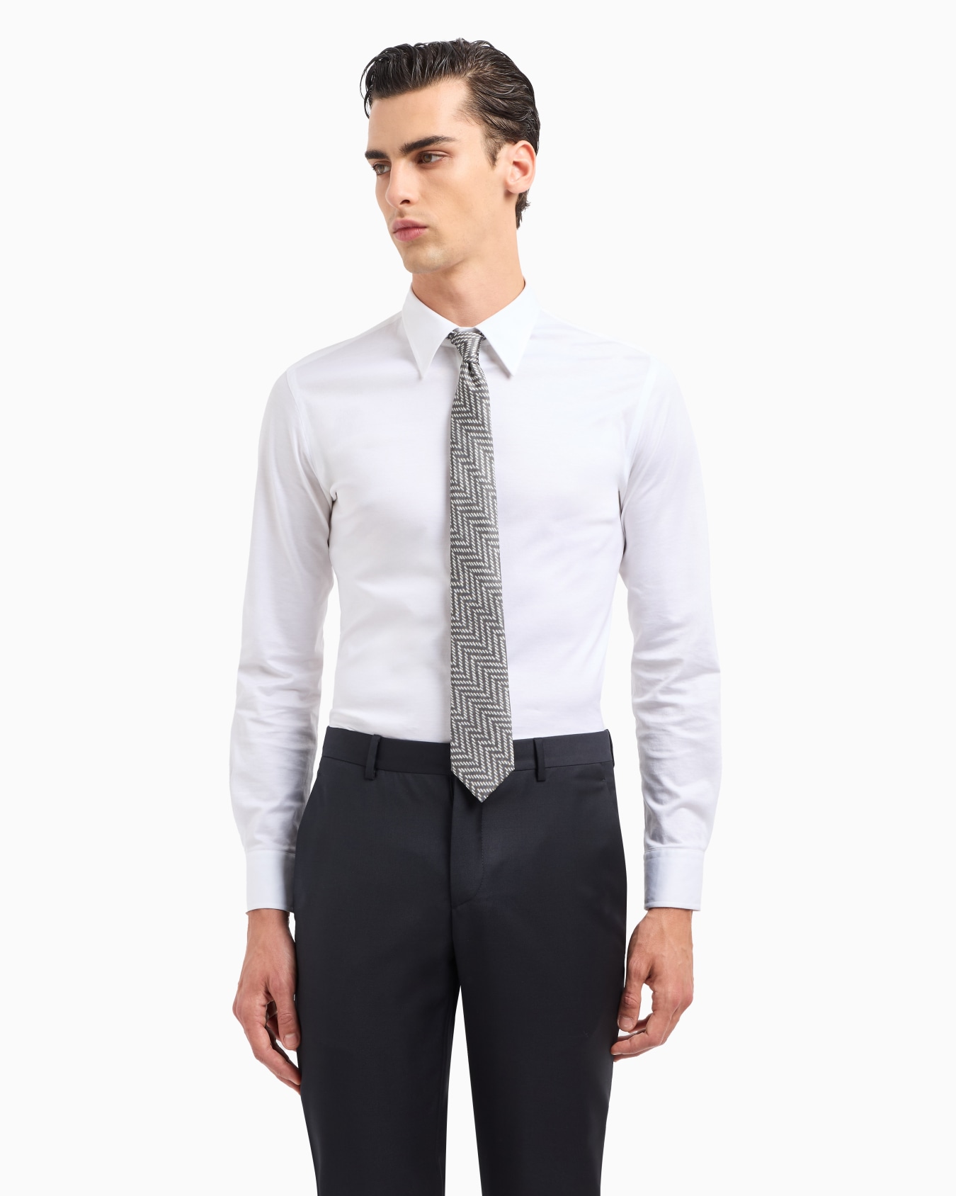 ASV silk tie with geometric print Slide 2