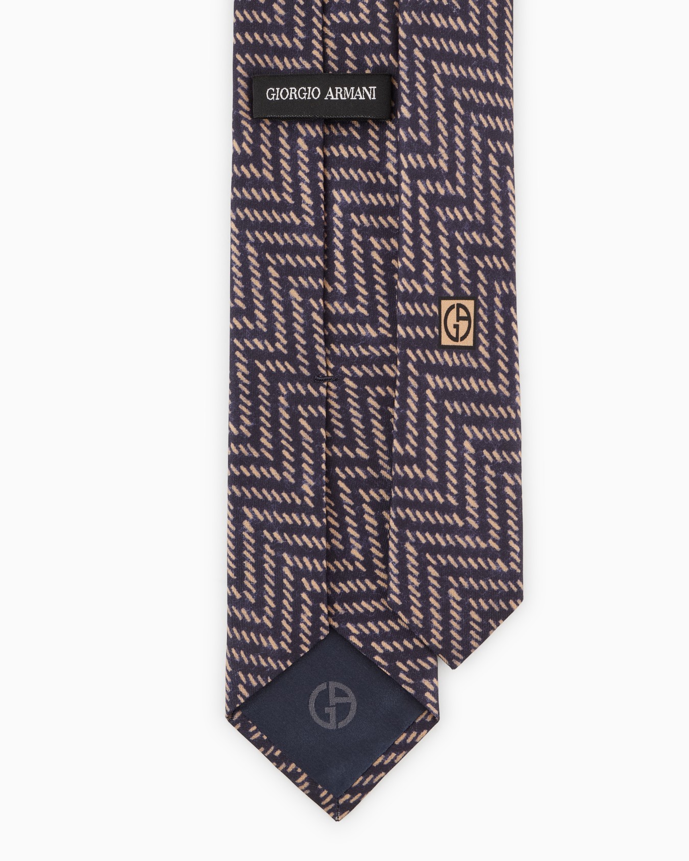 ASV silk tie with geometric print Slide 1