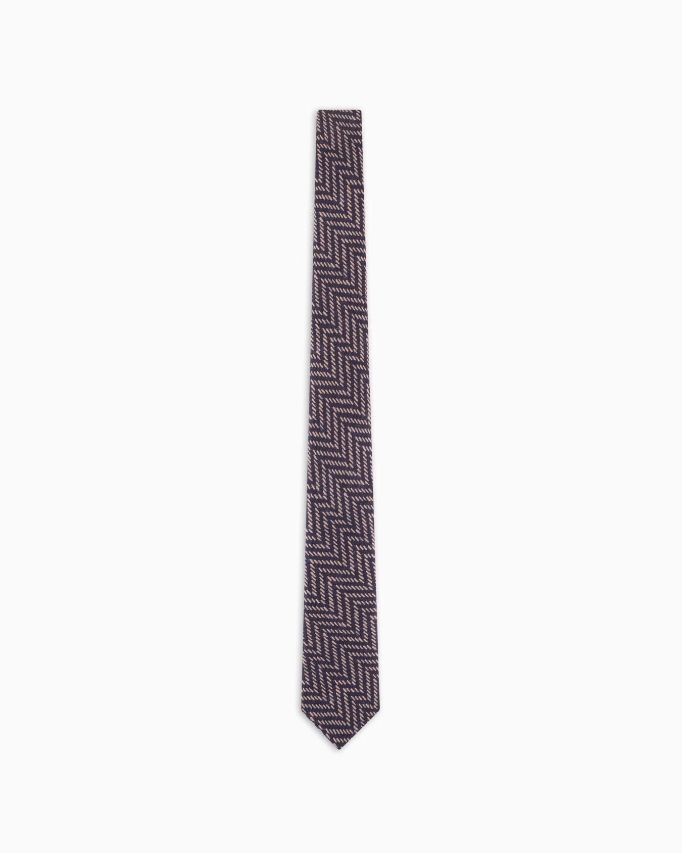 ASV silk tie with geometric print Slide 0