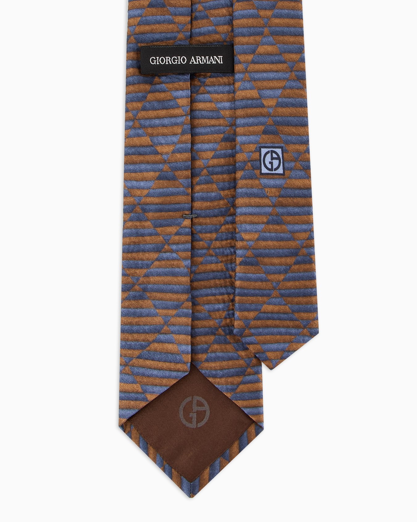 Silk tie with geometric print Slide 1