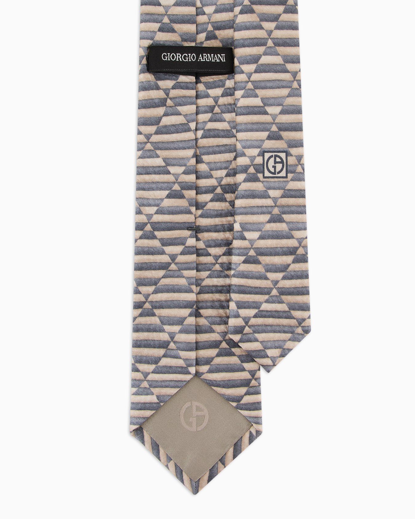 Silk tie with geometric print Slide 1