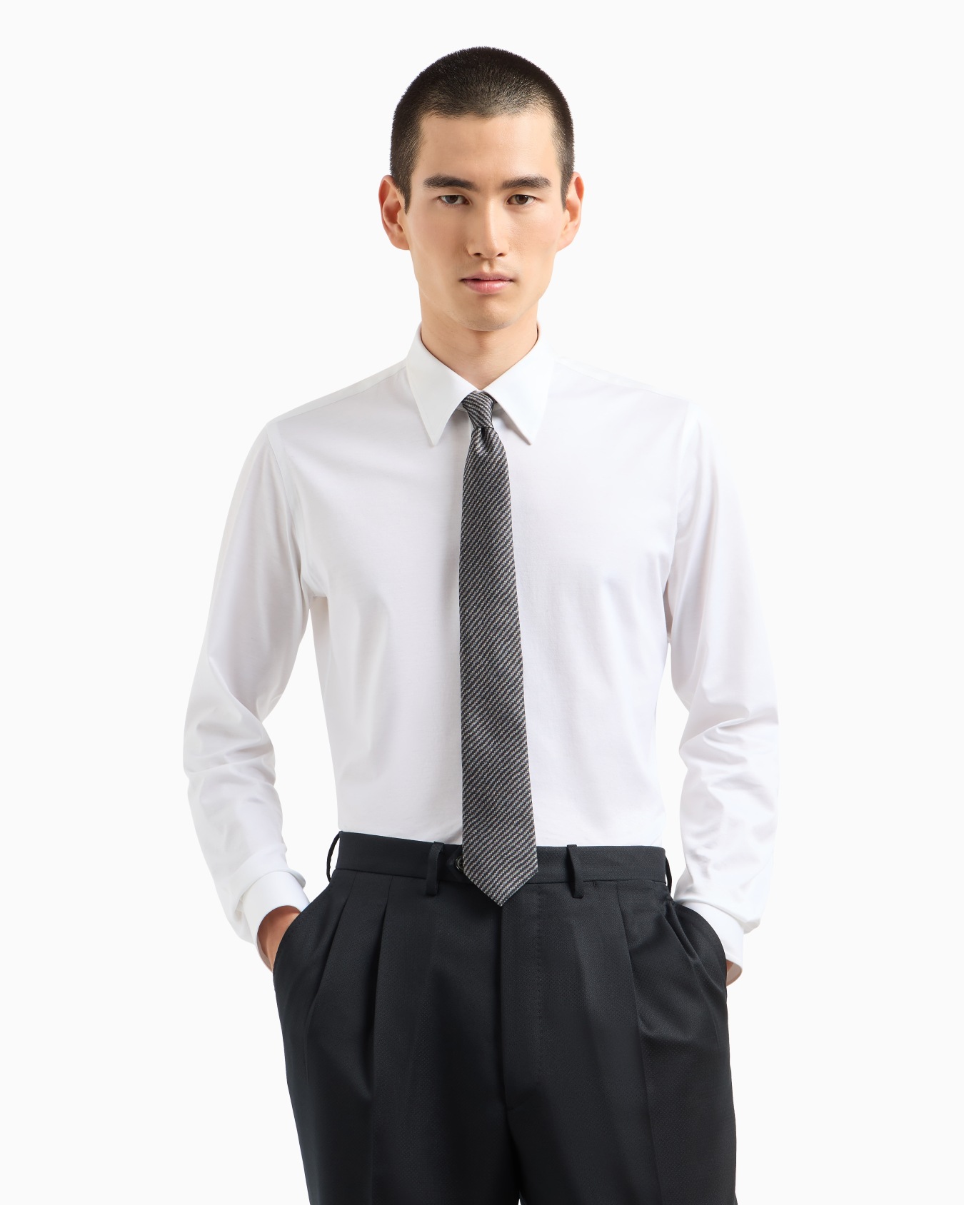 ASV silk tie with geometric print Slide 2