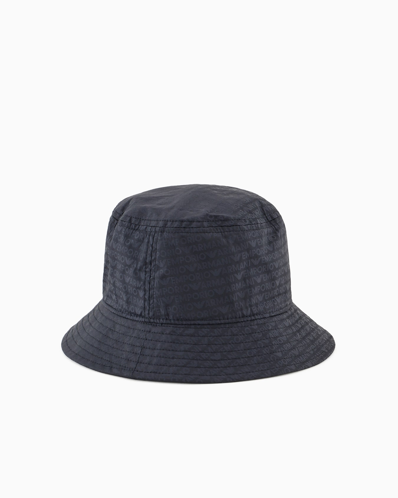 Nylon cloche hat with all-over lettering Slide 1