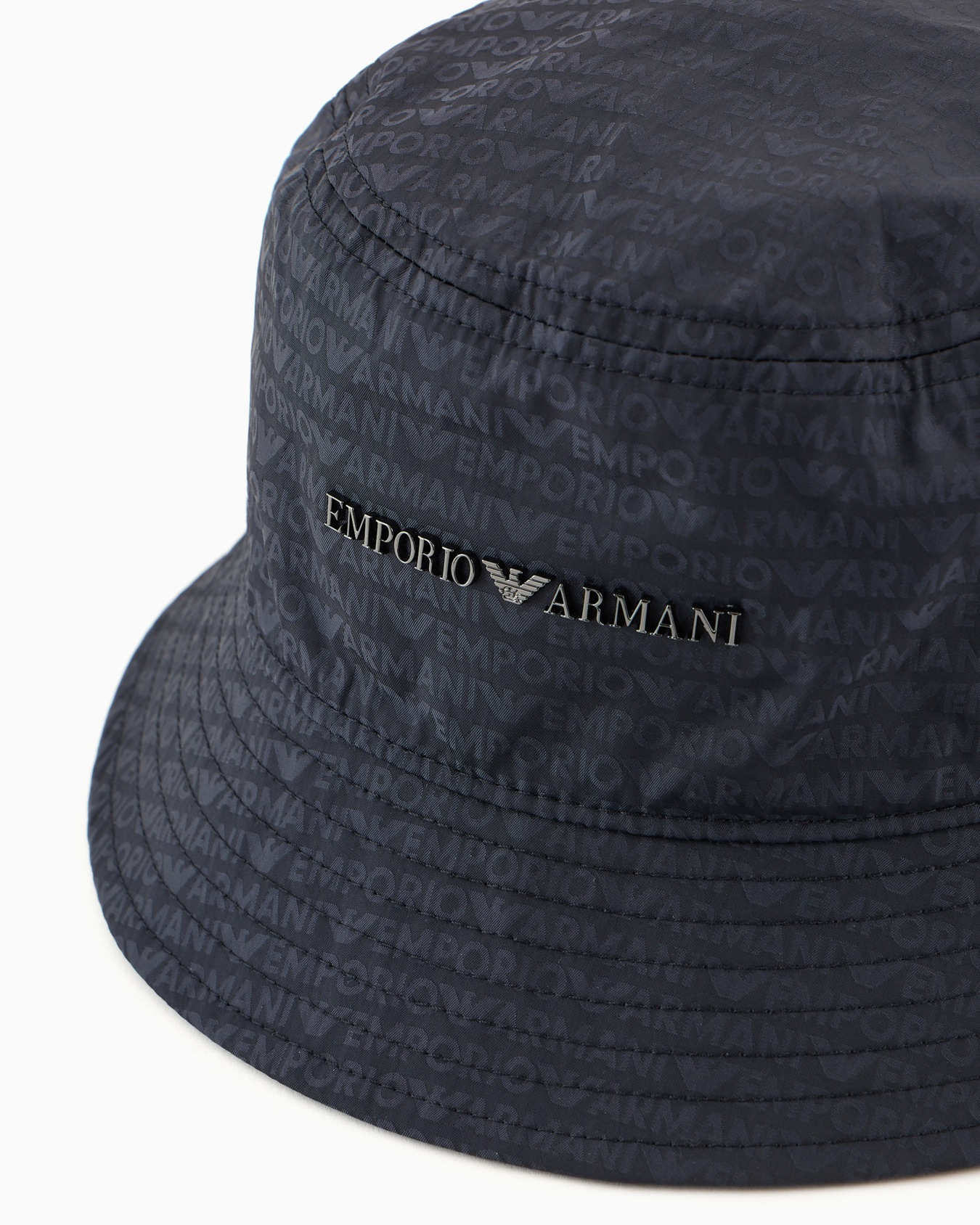 Nylon cloche hat with all-over lettering Slide 2