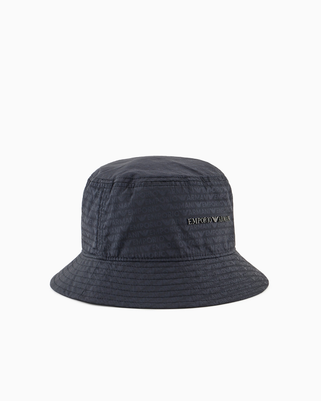 Nylon cloche hat with all-over lettering Slide 0