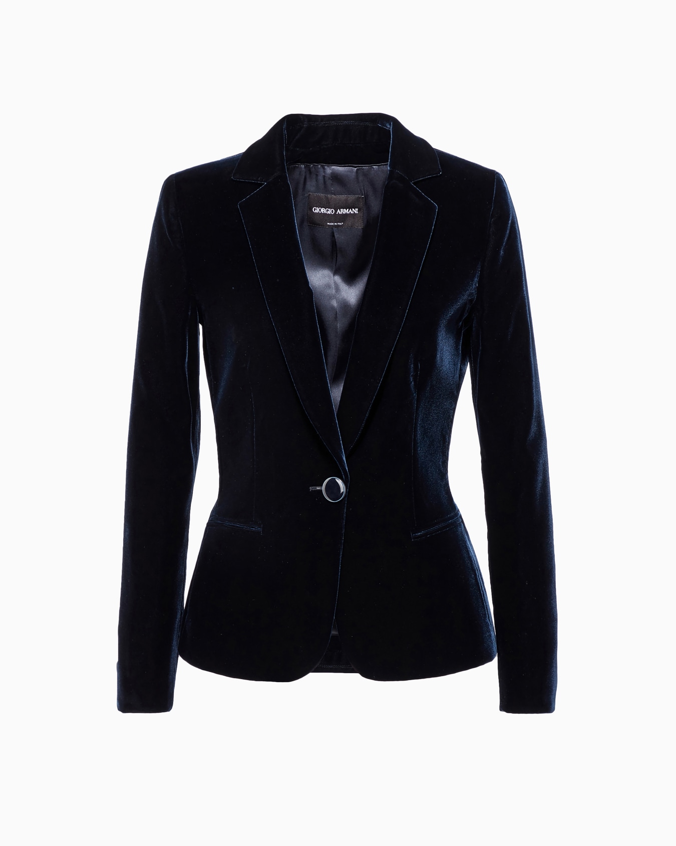Chaqueta de abotonadura sencilla de terciopelo elástico Diapositiva 0