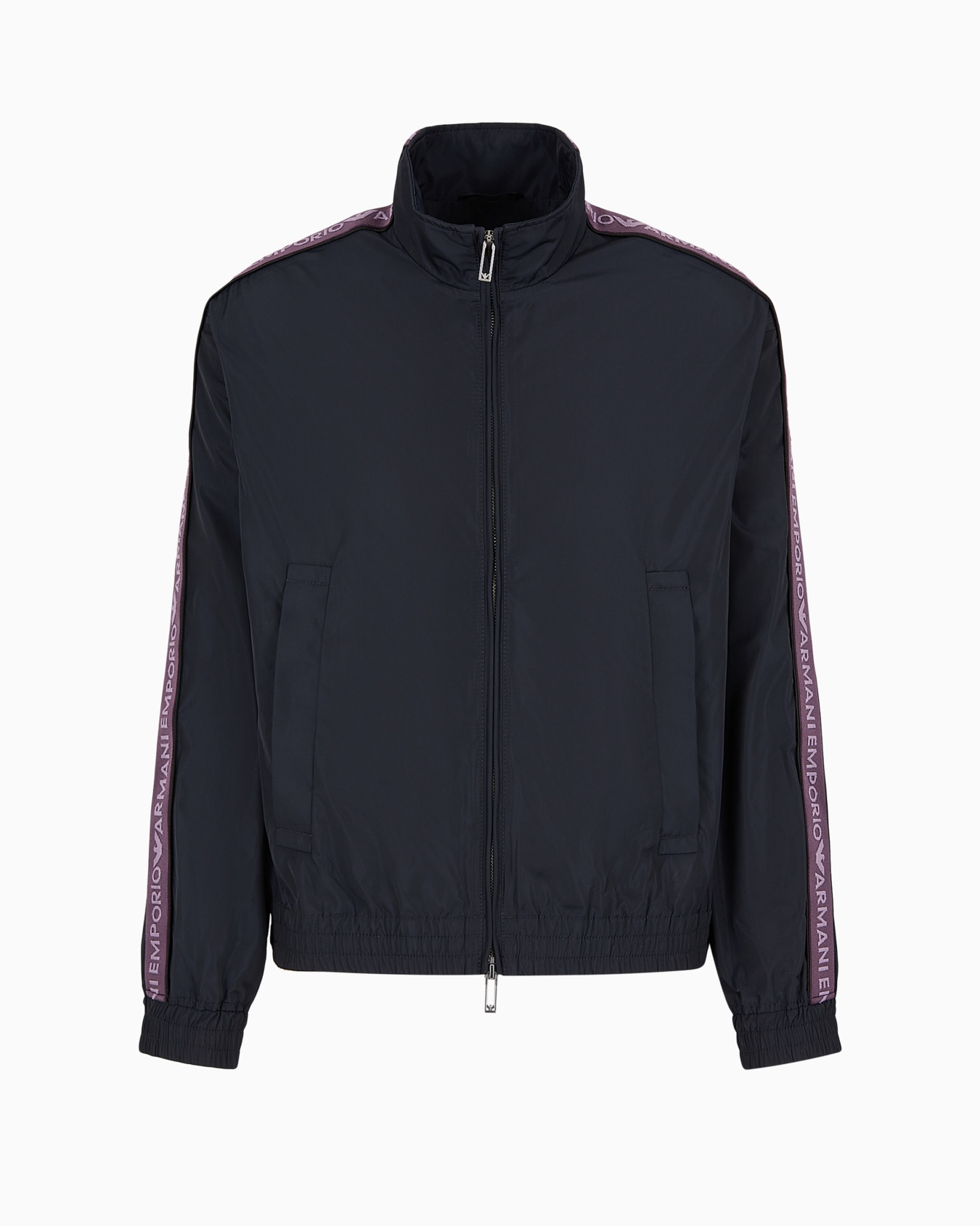 Full-zip blouson in light nylon with logo tape Slide 0