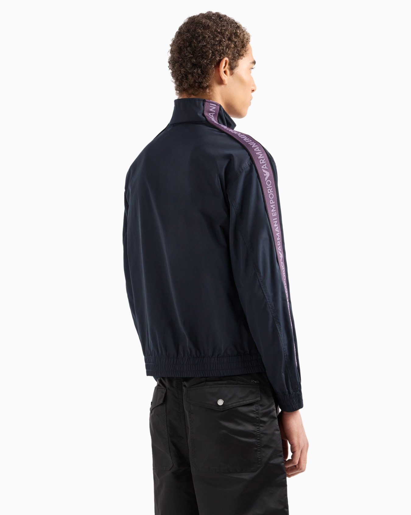 Full-zip blouson in light nylon with logo tape Slide 2