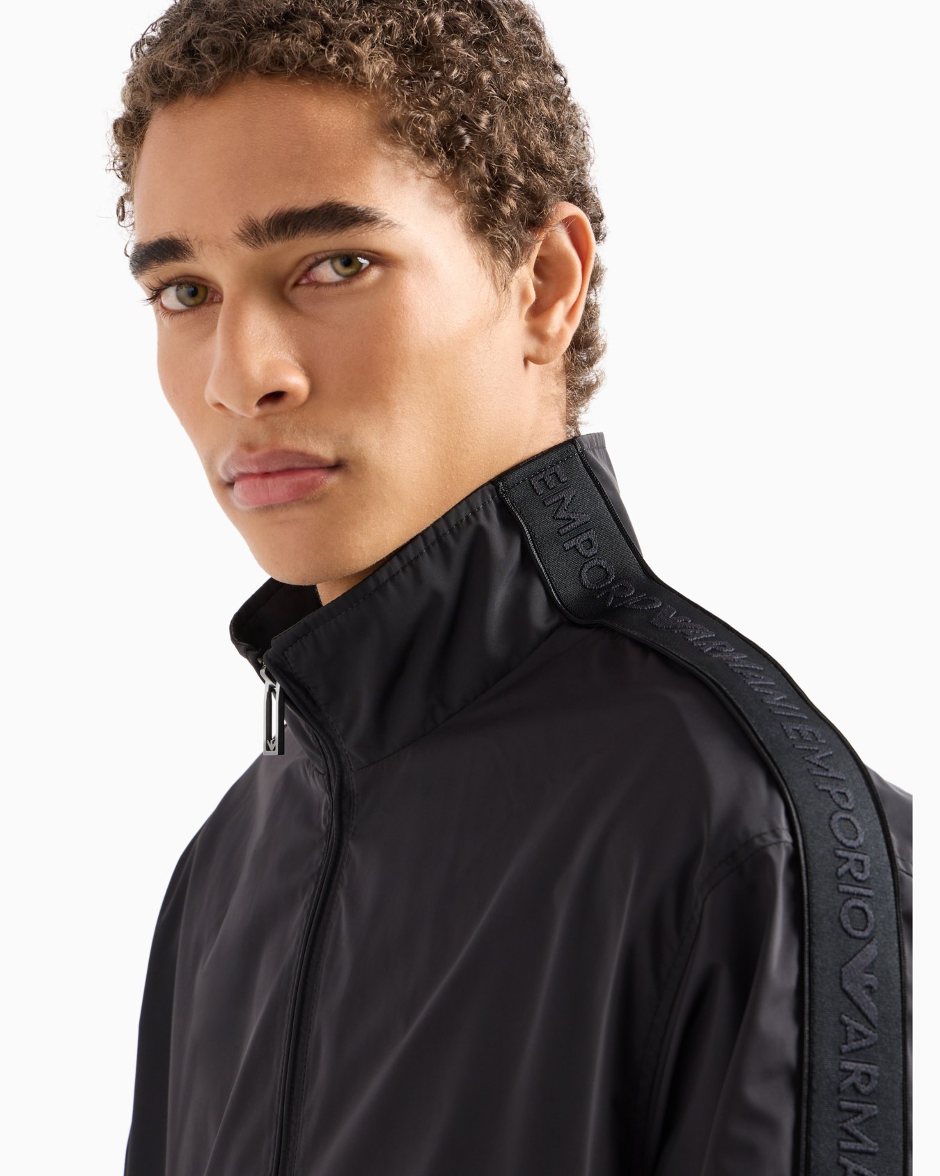 Full-zip blouson in light nylon with logo tape Slide 4