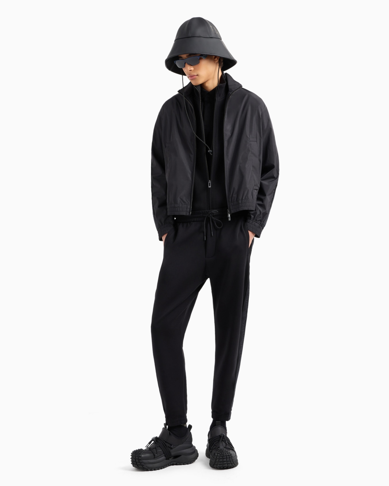 Full-zip blouson in light nylon with logo tape Slide 3