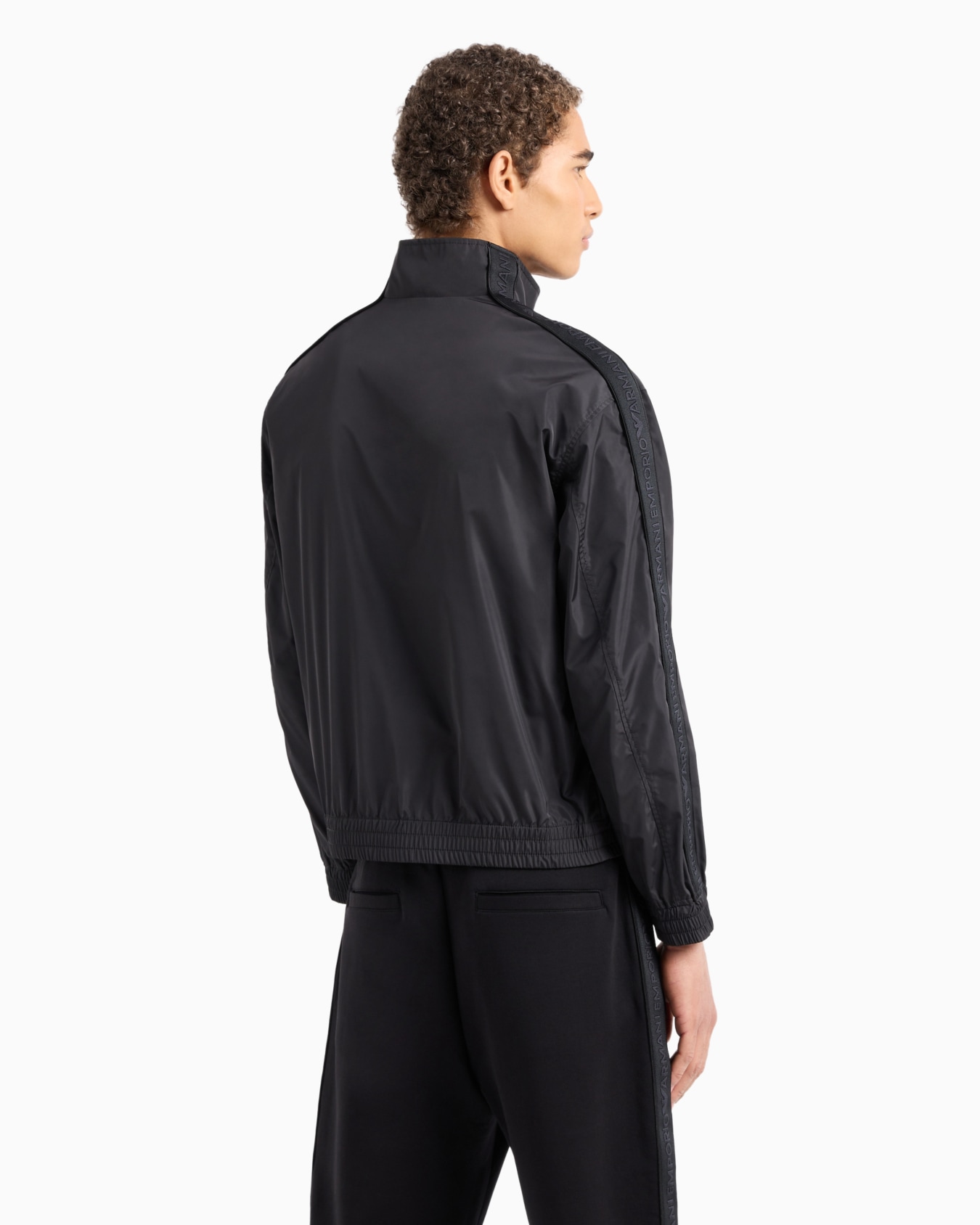 Full-zip blouson in light nylon with logo tape Slide 2
