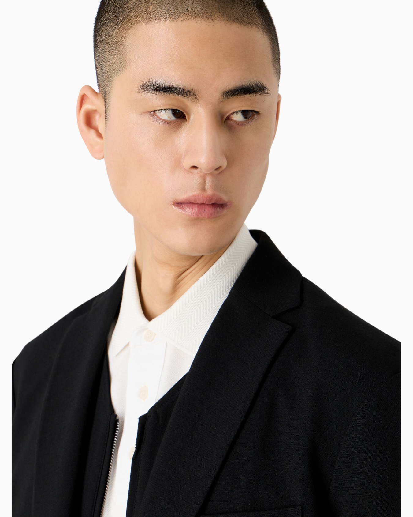 Wool-blend single-breasted jacket with detachable inner panel Diapositiva 5