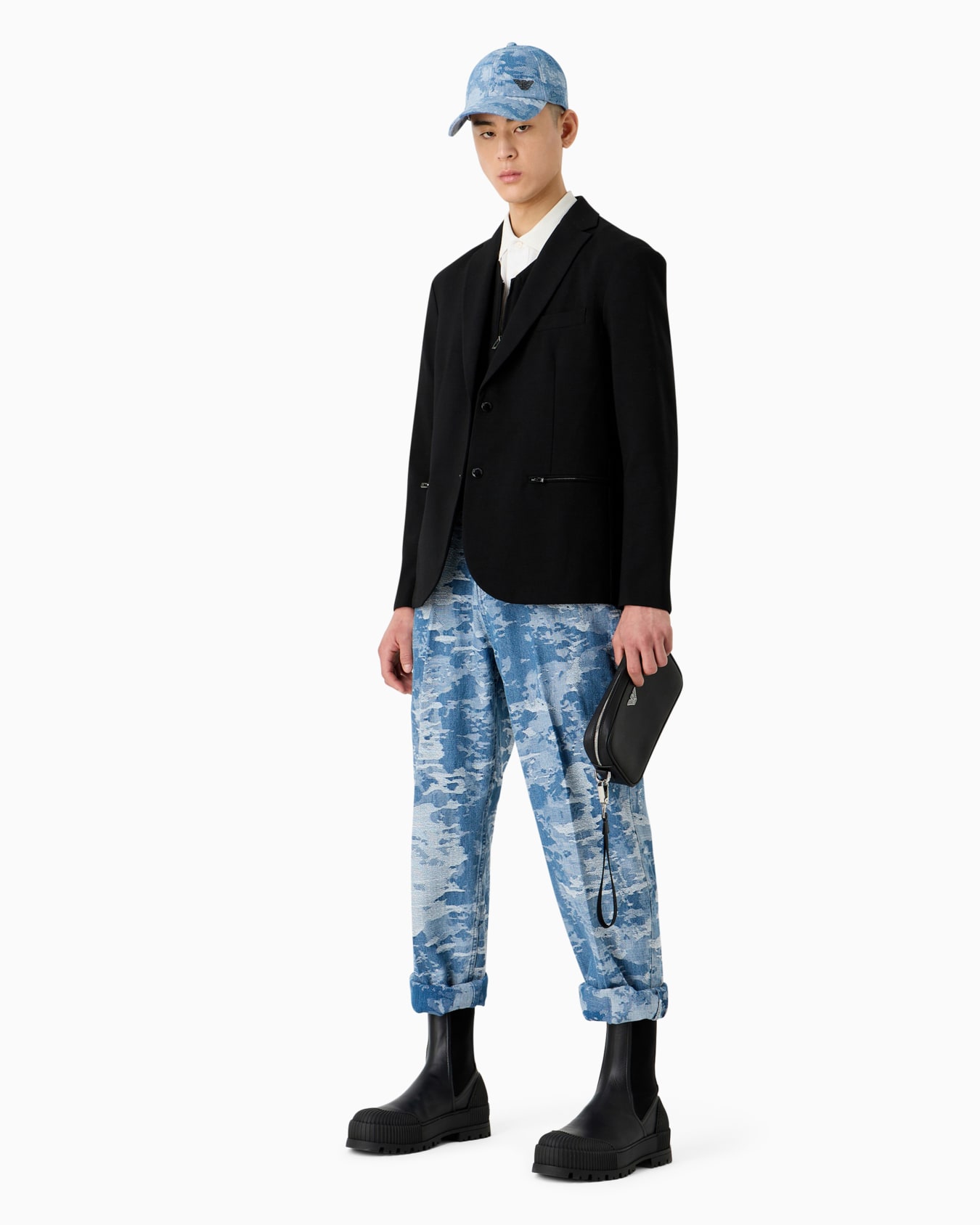 Wool-blend single-breasted jacket with detachable inner panel Diapositiva 4