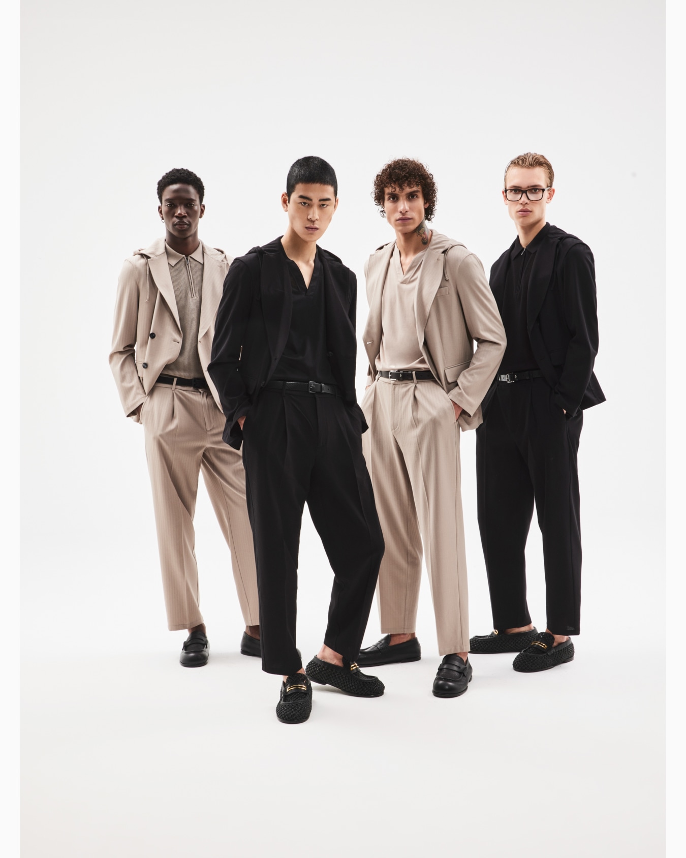 Double-breasted jacket with hood in jacquard jersey Slide 6