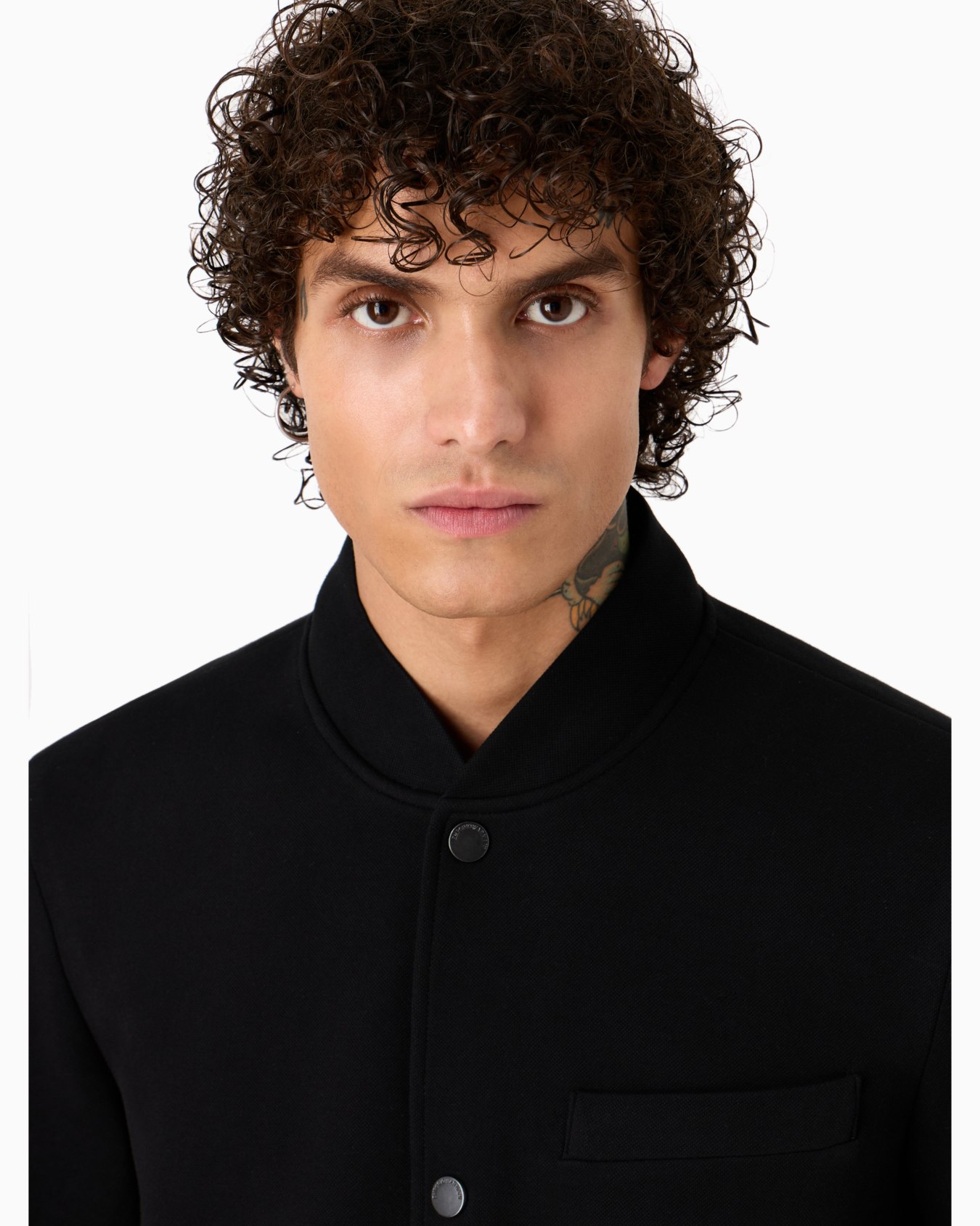 Piqué jersey-fleece jacket with press studs Diapositiva 4