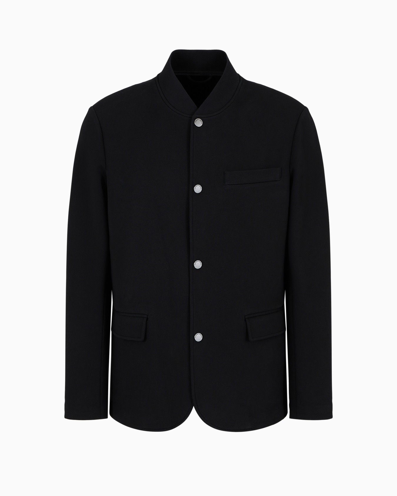 Piqué jersey-fleece jacket with press studs Diapositiva 0
