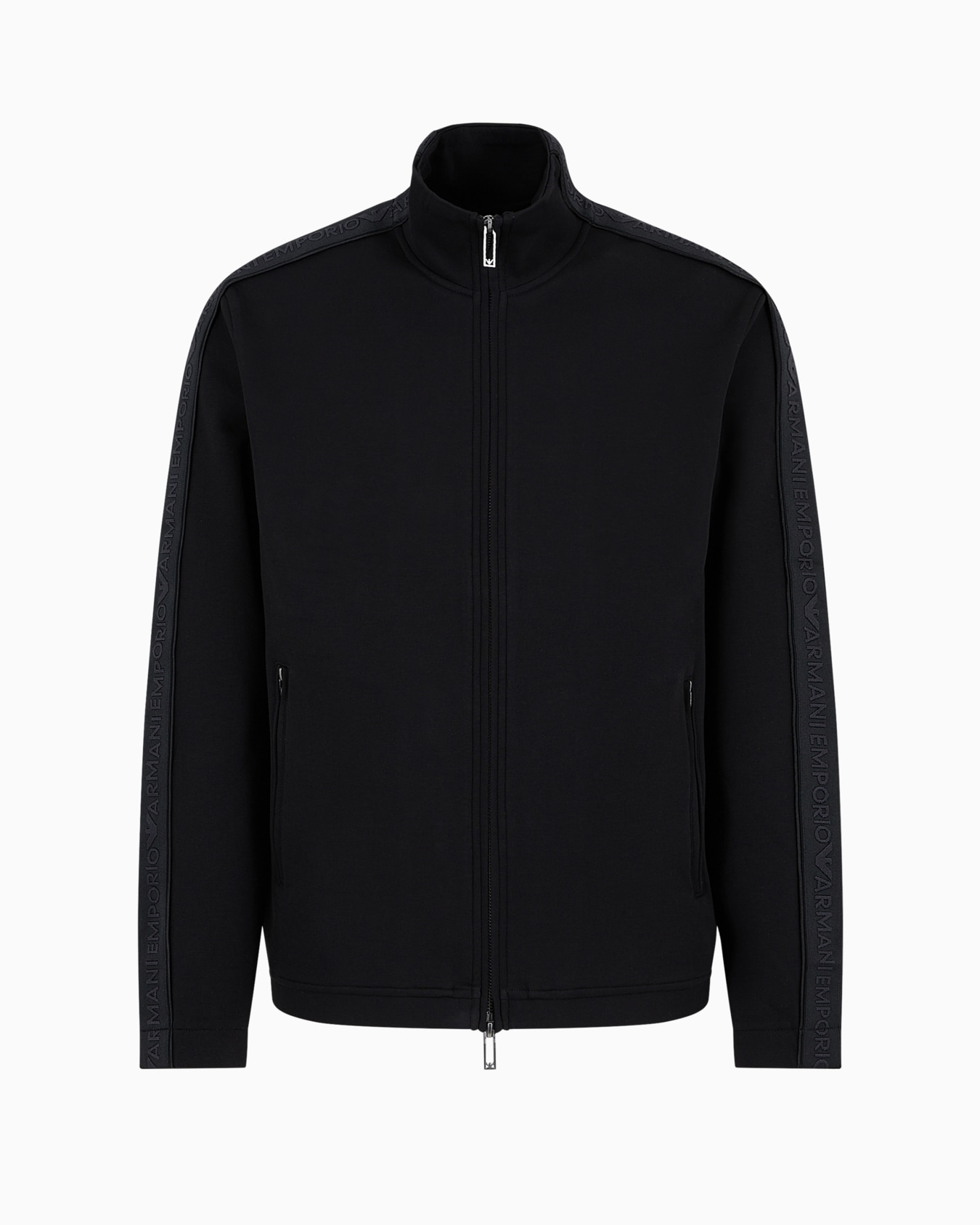 Double-jersey full-zip sweatshirt with logo tape Slide 0