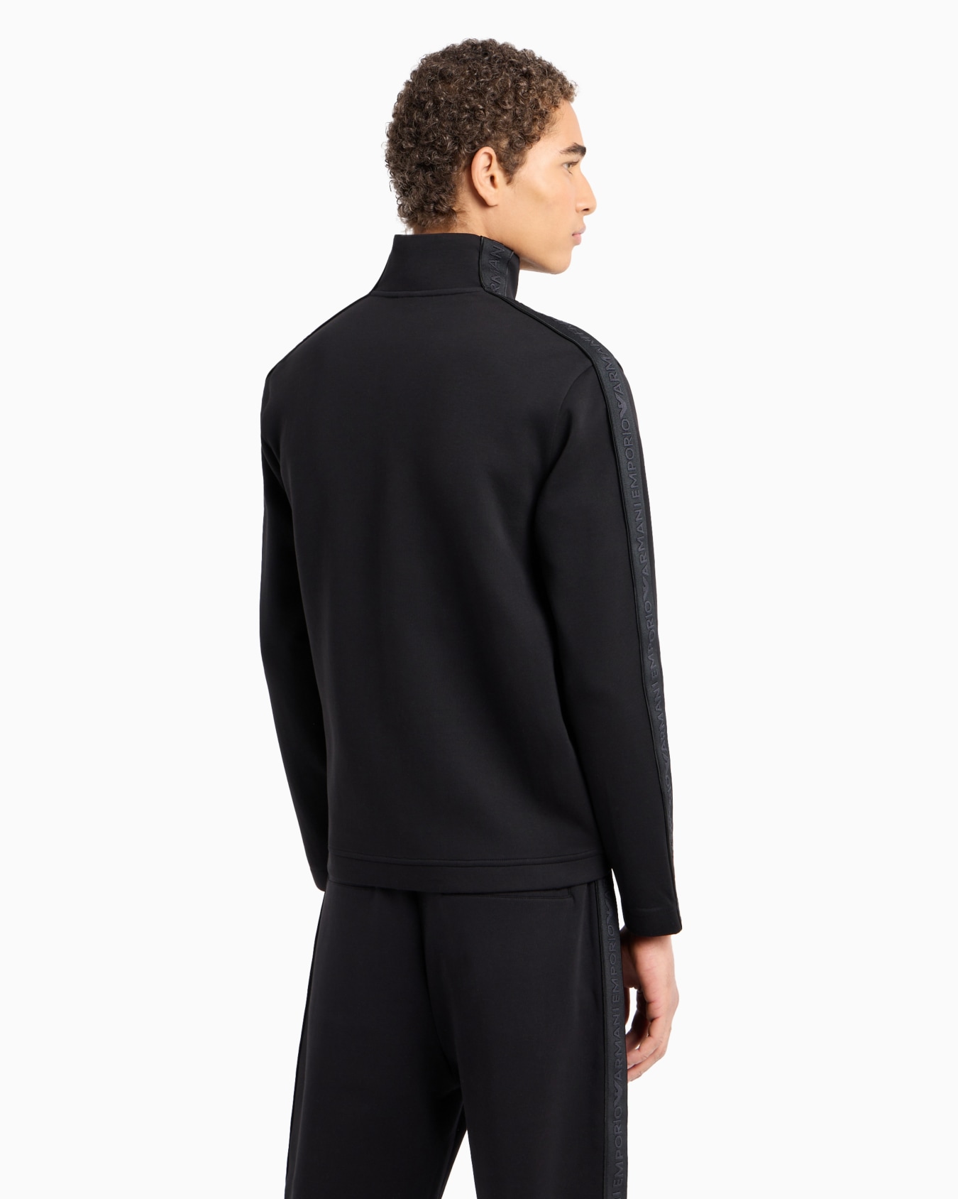 Double-jersey full-zip sweatshirt with logo tape Slide 2