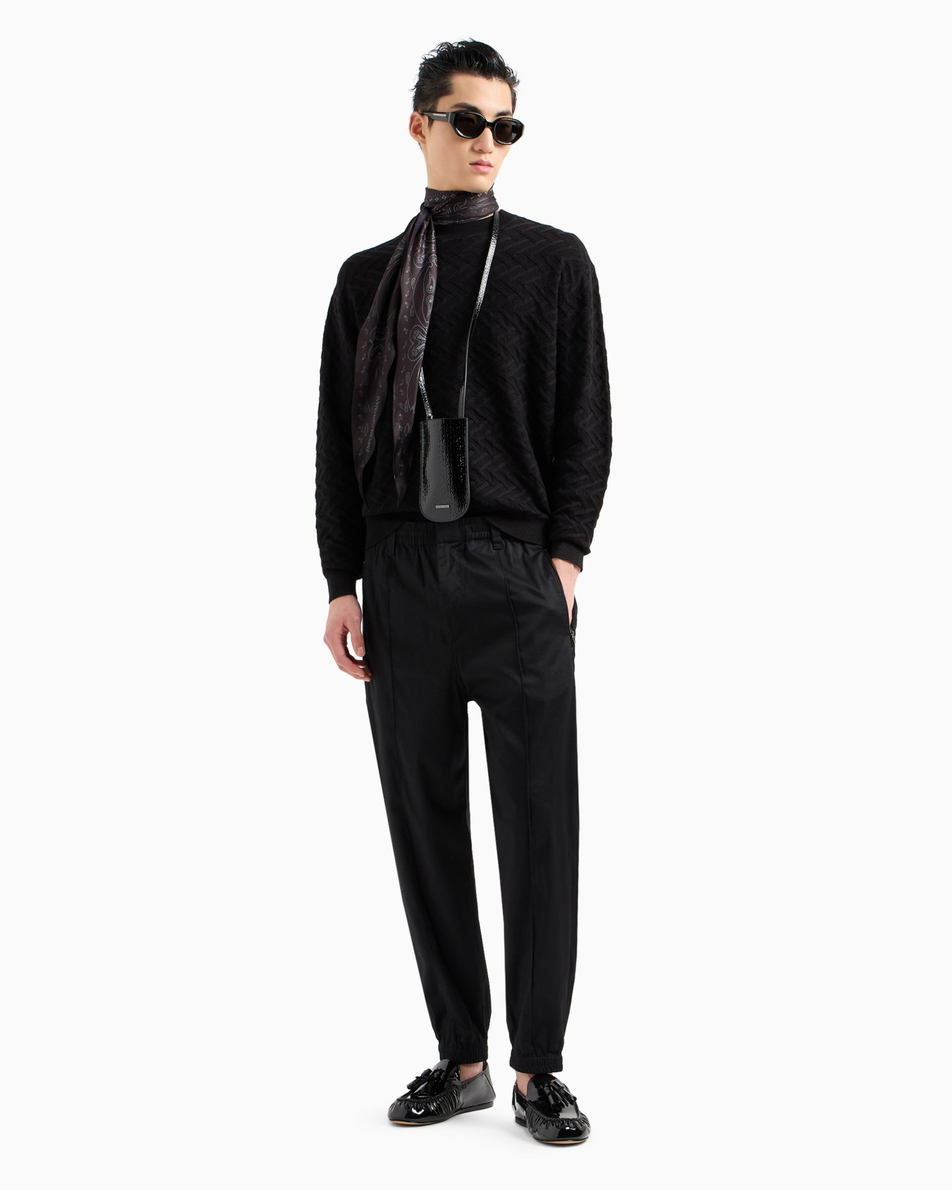 Comfortable cotton twill trousers with centre crease and stretch cuffs Slide 4
